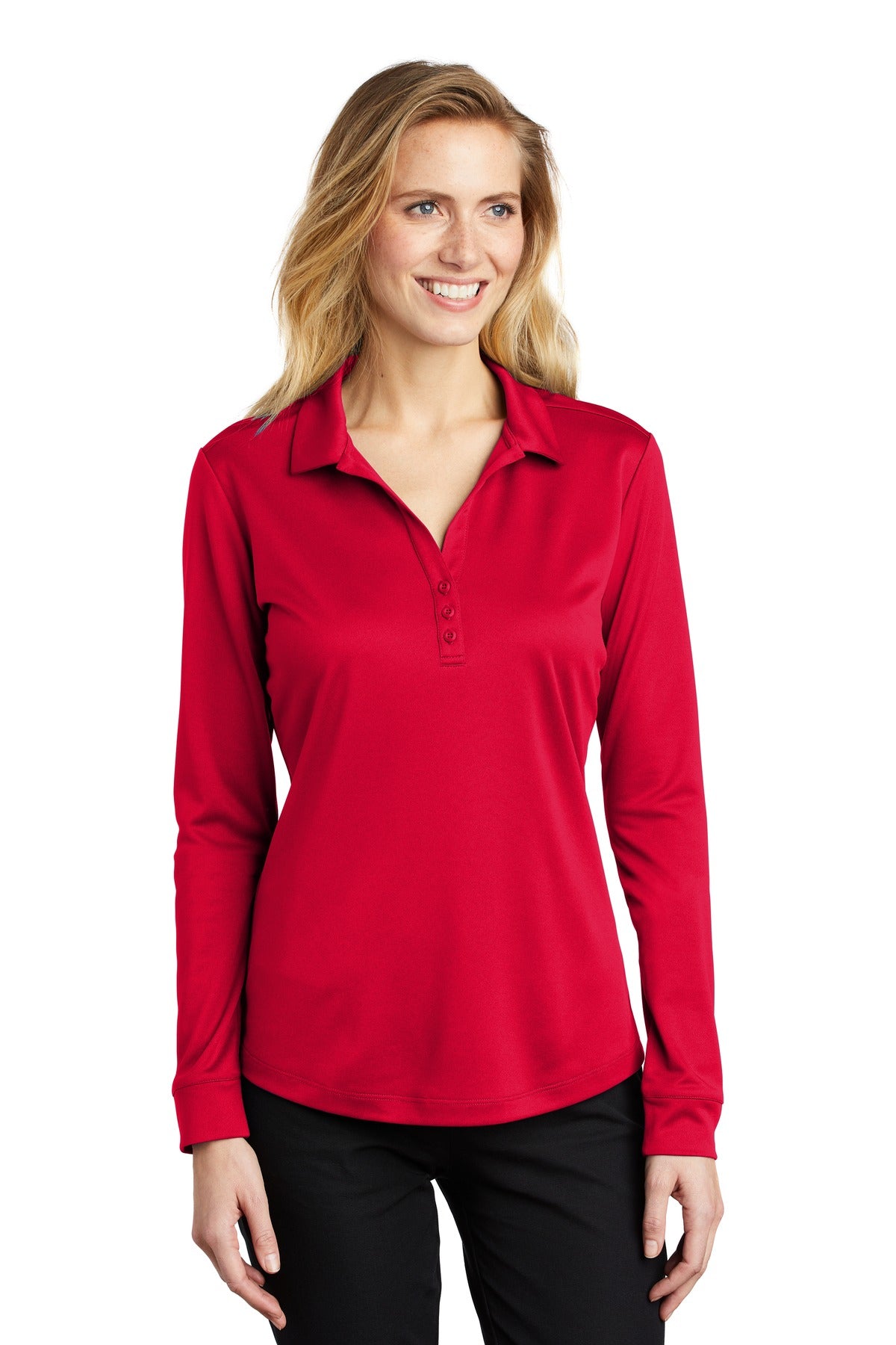 Port Authority ? Women's Silk Touch ?  Performance Long Sleeve Polo. L540LS