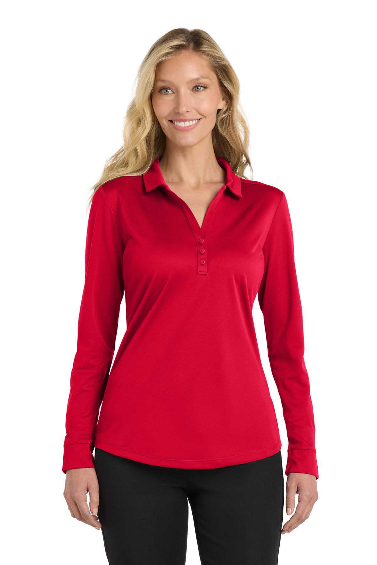 Port Authority Â® Women's Silk Touch â„¢  Performance Long Sleeve Polo. L540LS