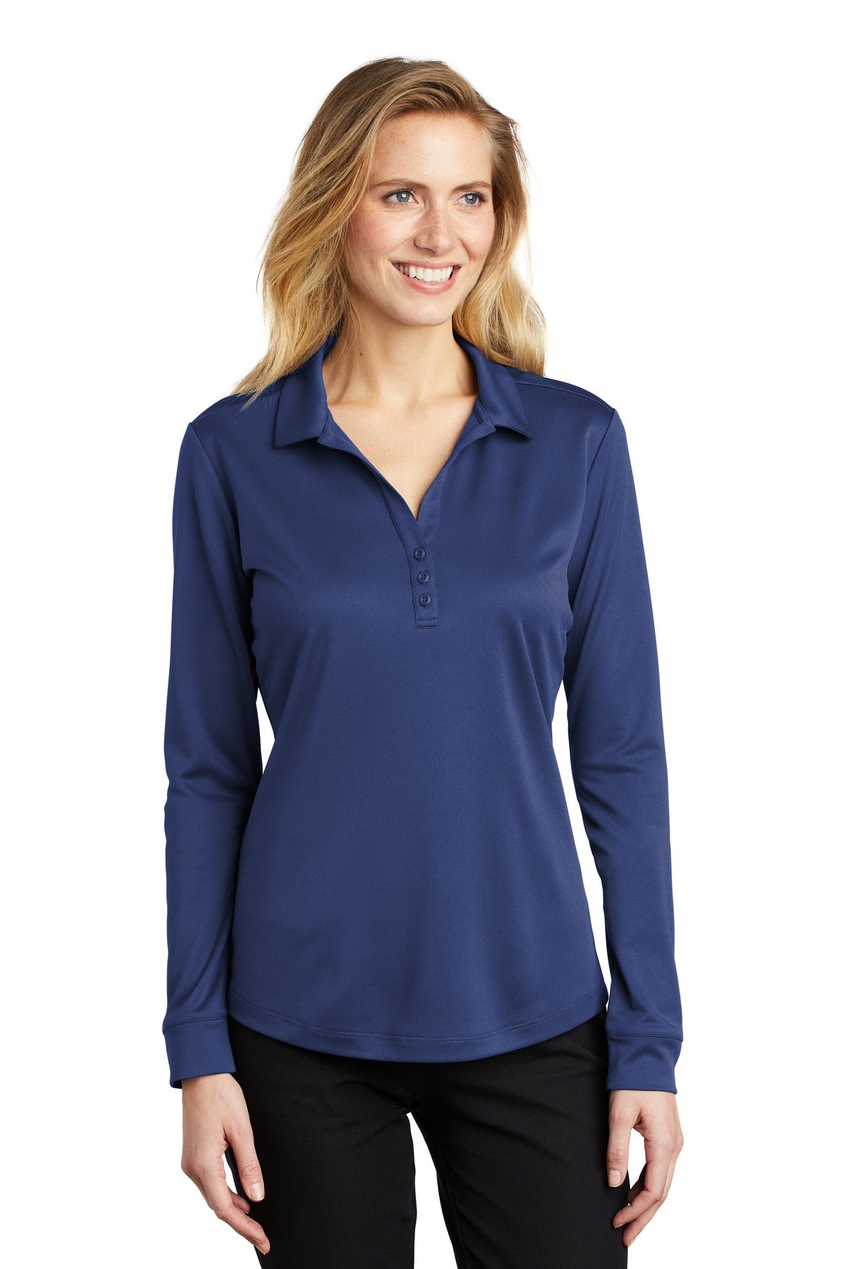 Port Authority ? Women's Silk Touch ?  Performance Long Sleeve Polo. L540LS