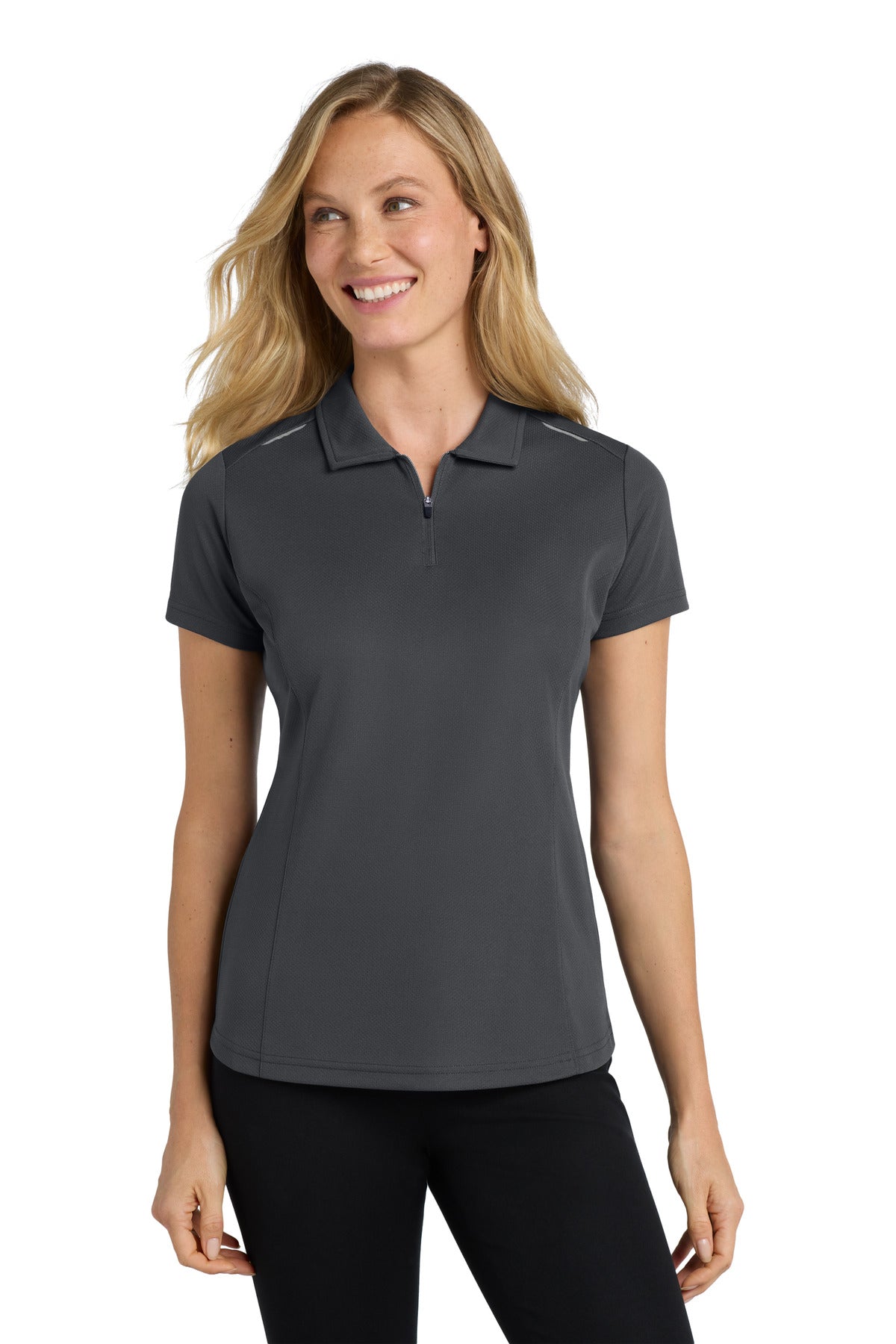 Port AuthorityÂ® Women's Pinpoint Mesh Zip Polo. L580