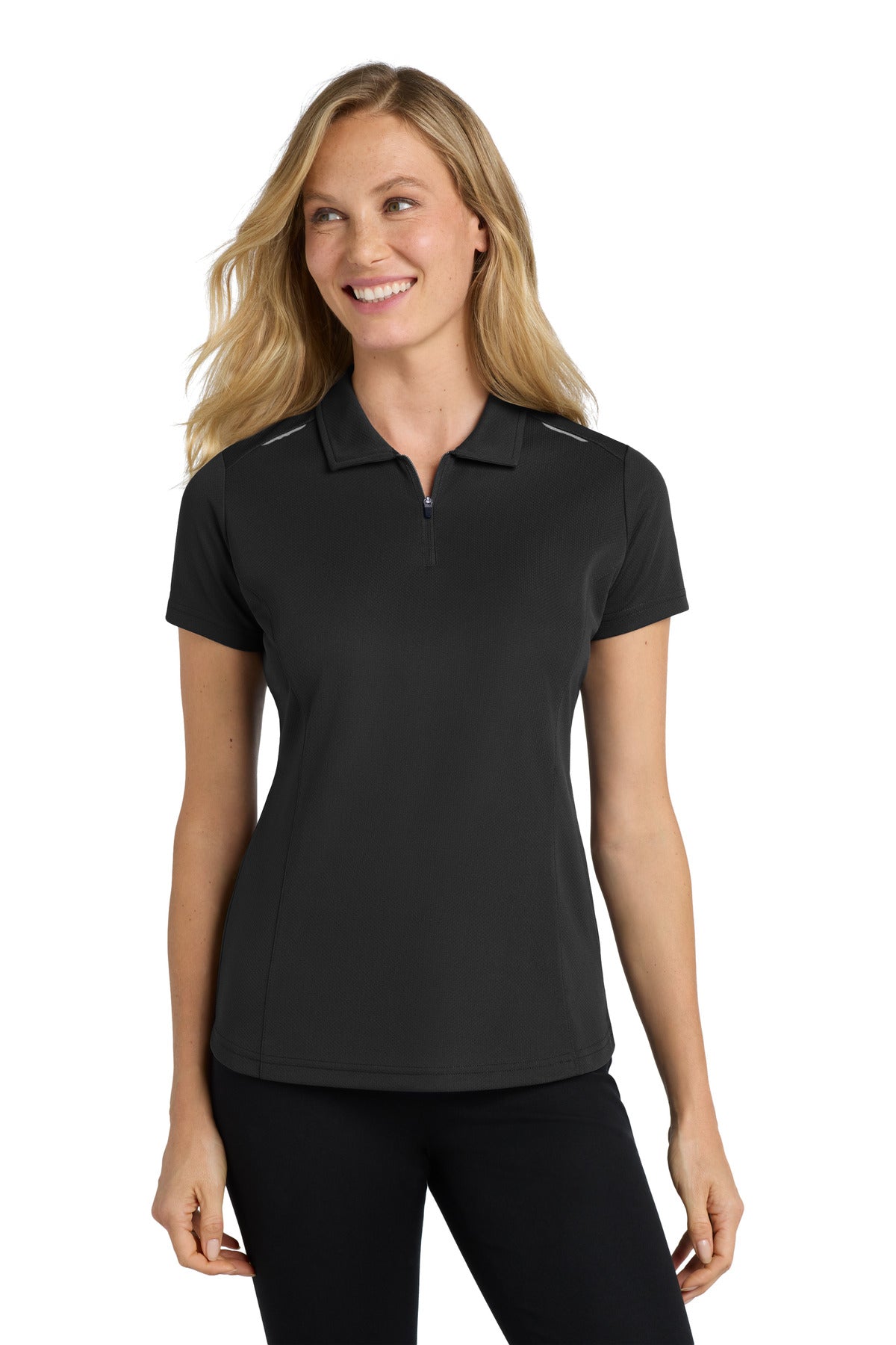 Port AuthorityÂ® Women's Pinpoint Mesh Zip Polo. L580