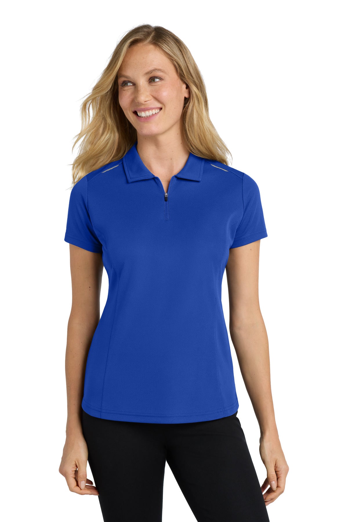 Port AuthorityÂ® Women's Pinpoint Mesh Zip Polo. L580