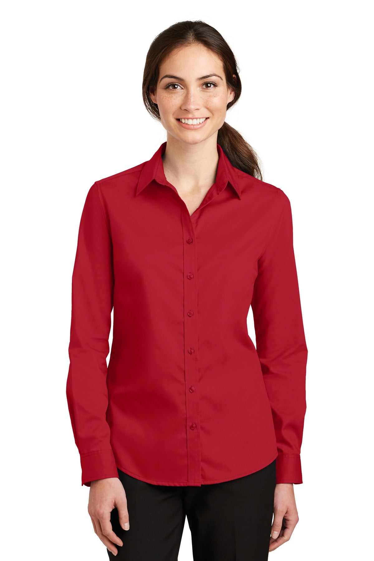 Port AuthorityÂ® Women's SuperProâ„¢ Twill Shirt. L663