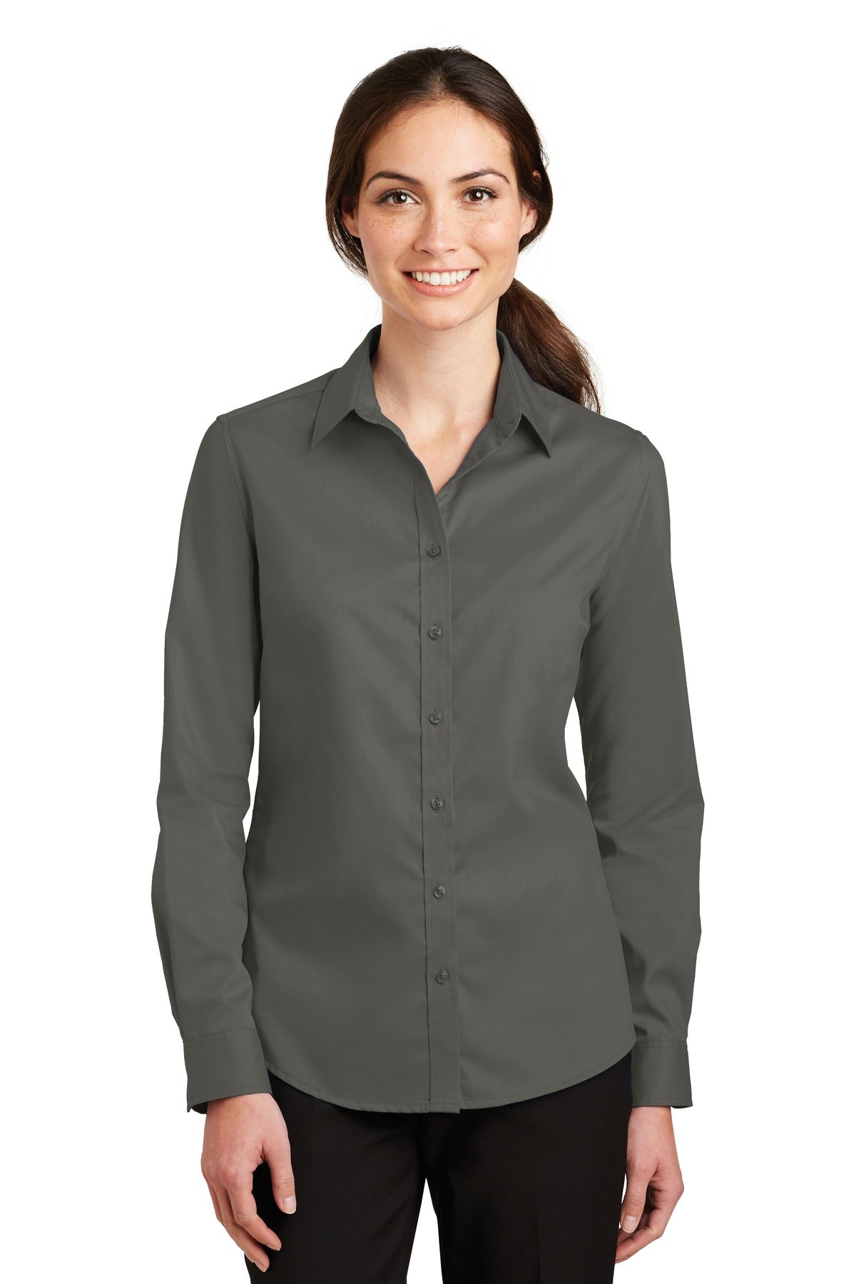 Port AuthorityÂ® Women's SuperProâ„¢ Twill Shirt. L663