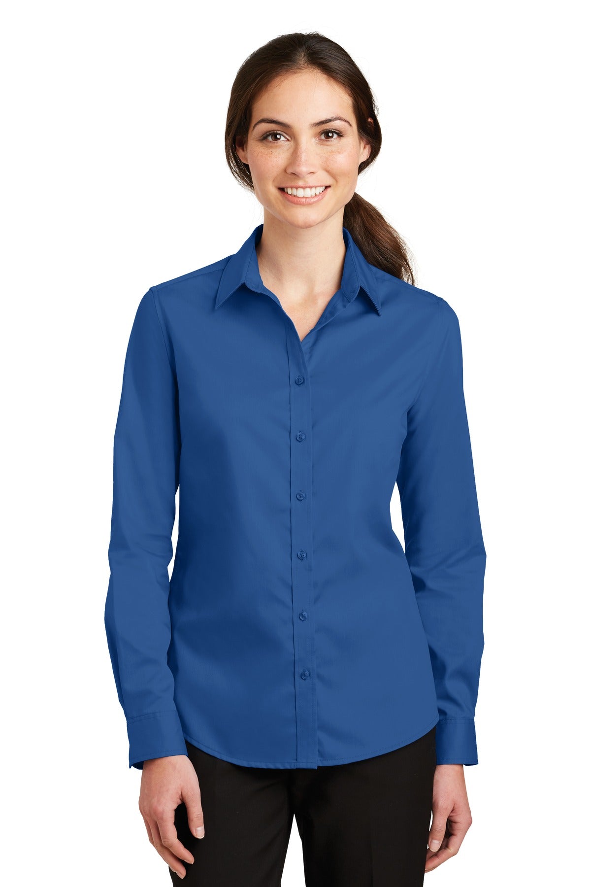 Port AuthorityÂ® Women's SuperProâ„¢ Twill Shirt. L663