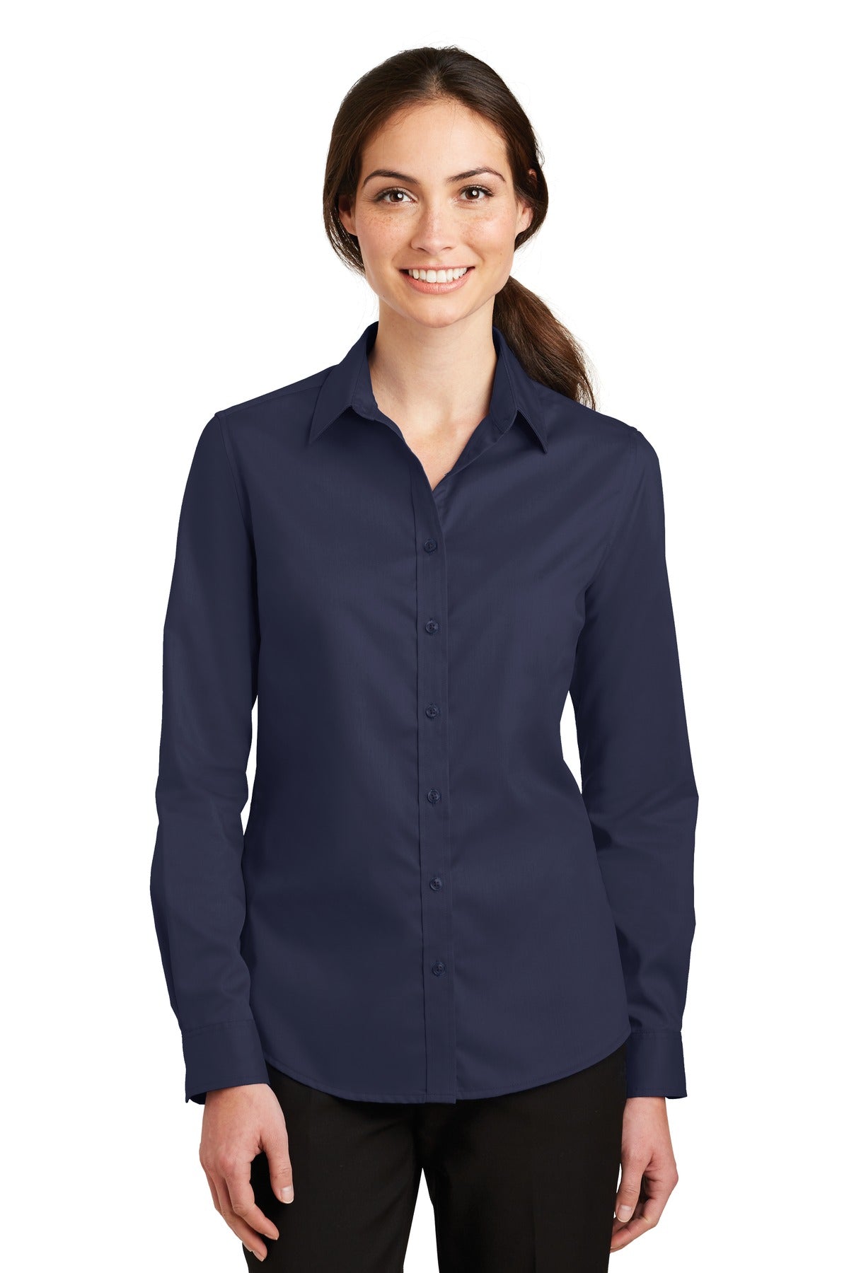 Port AuthorityÂ® Women's SuperProâ„¢ Twill Shirt. L663
