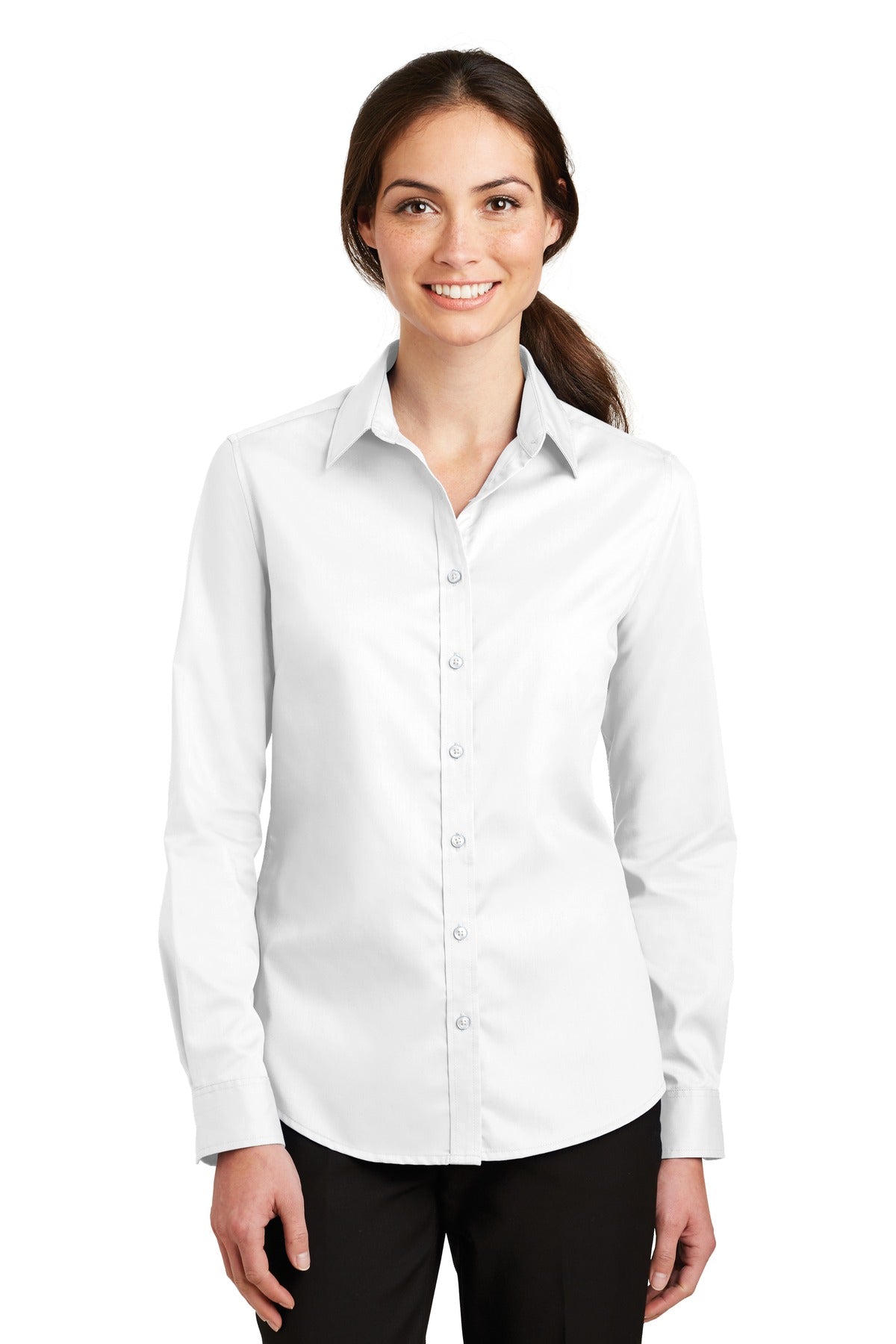 Port AuthorityÂ® Women's SuperProâ„¢ Twill Shirt. L663