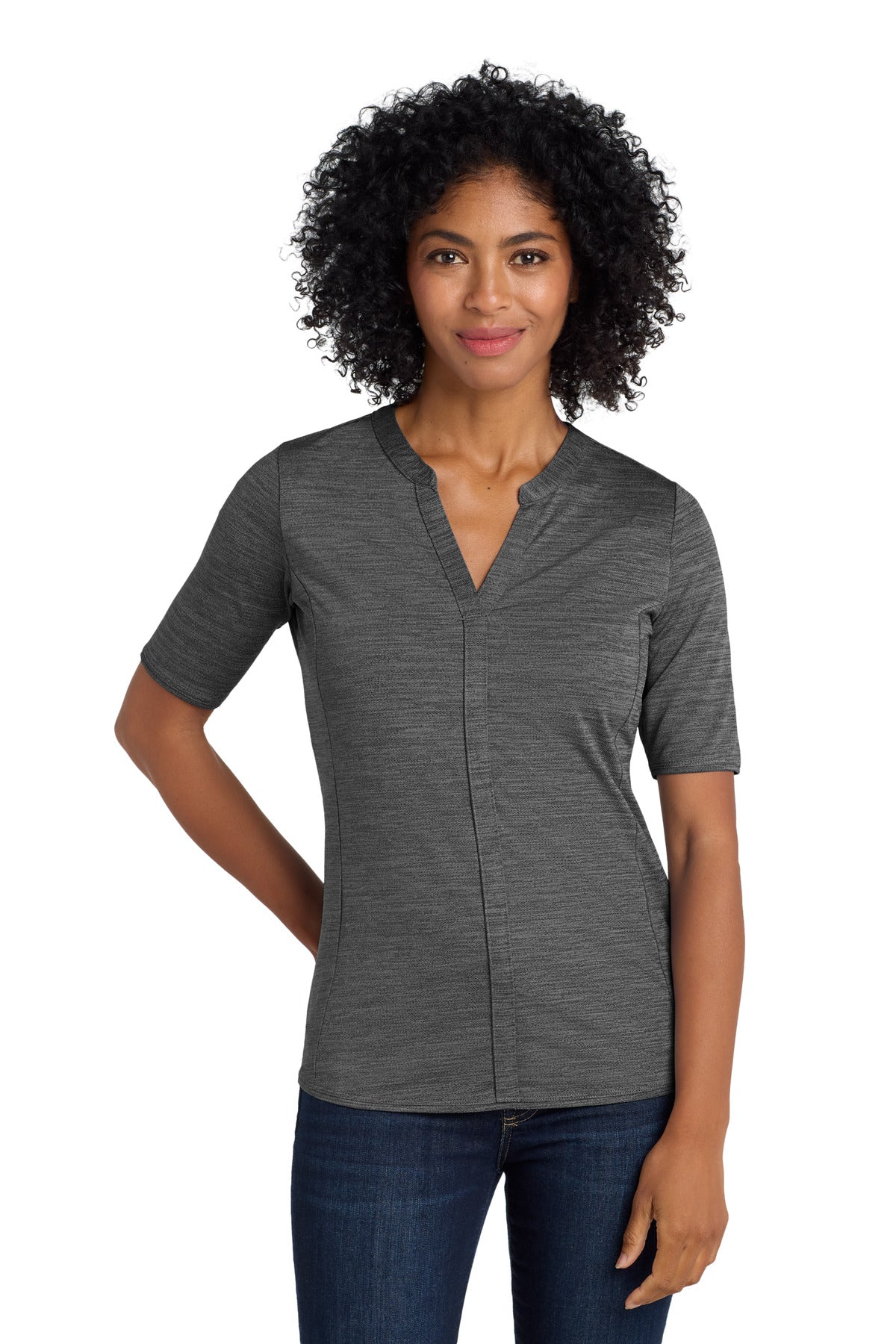Port Authority Â® Women's Stretch Heather Open Neck Top  LK583