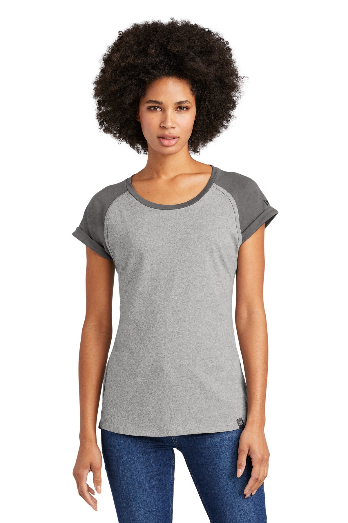 New Era ? Women's Heritage Blend Varsity Tee. LNEA107