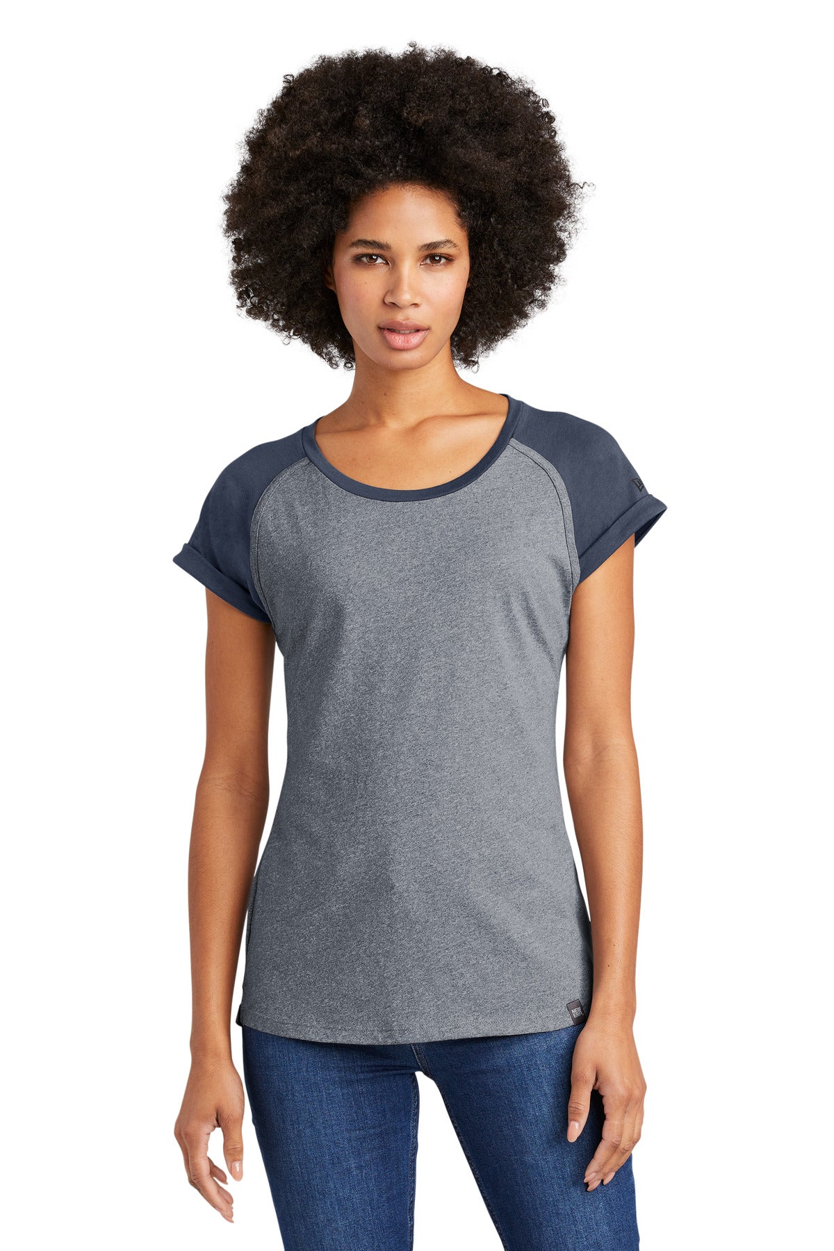 New Era ? Women's Heritage Blend Varsity Tee. LNEA107