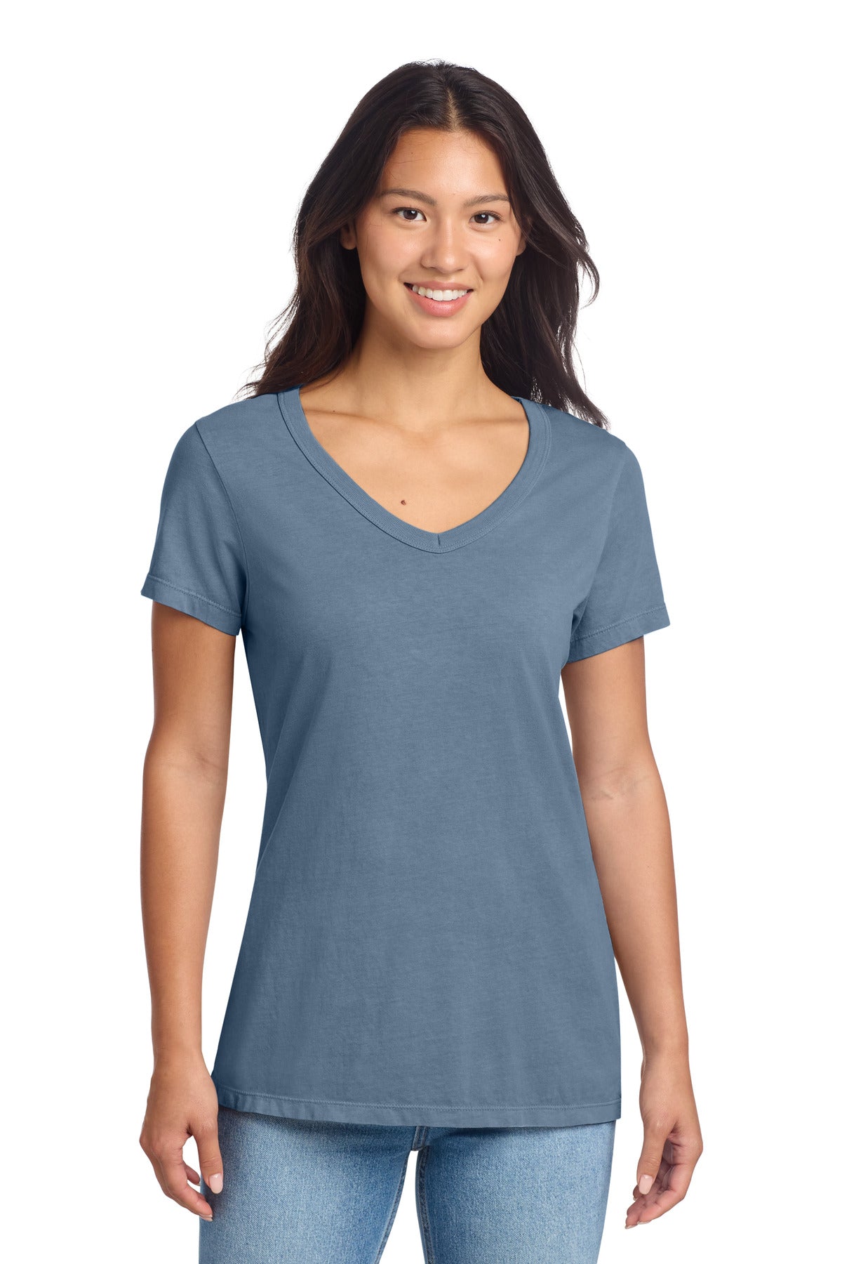 Port & CoŸ?? Women's Beach Wash?? Garment-Dyed V-Neck Tee LPC099V