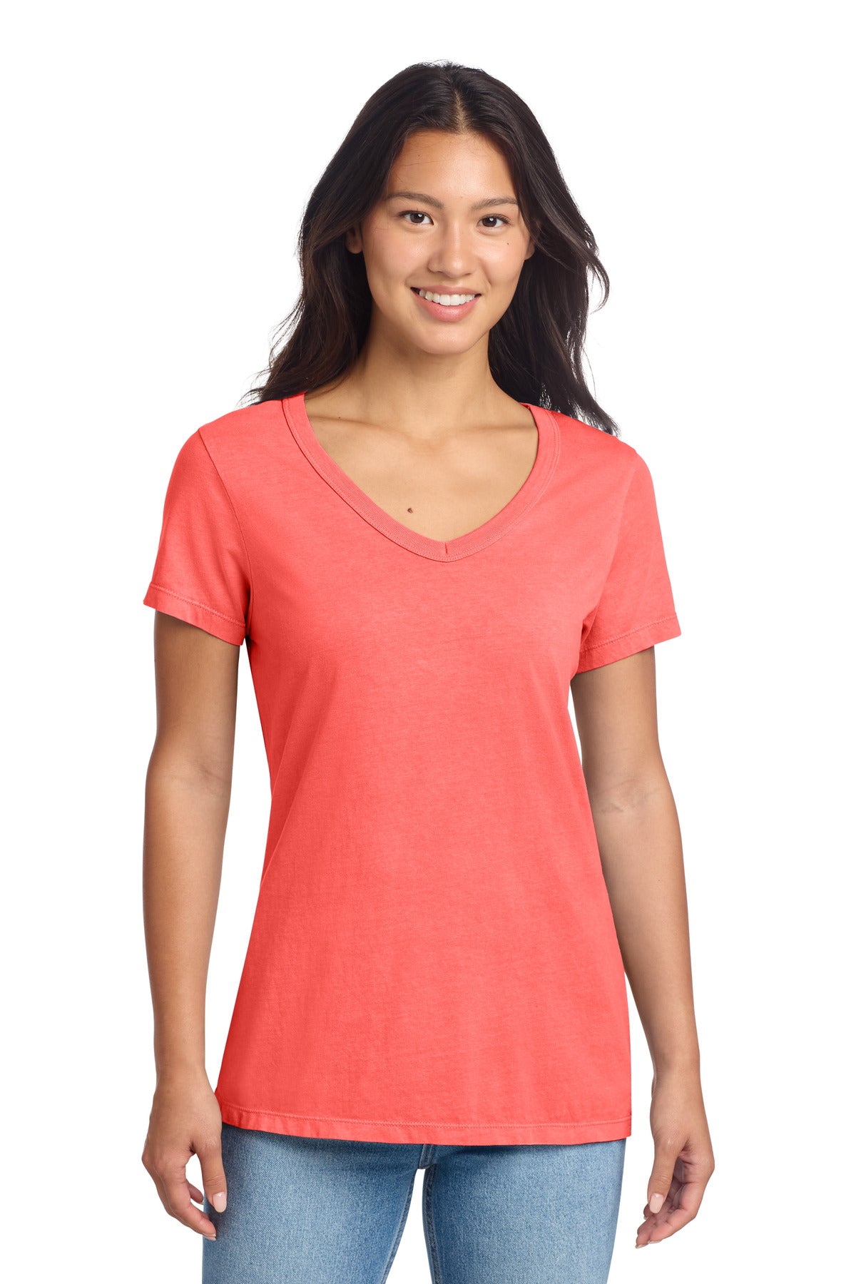 Port & CoŸ?? Women's Beach Wash?? Garment-Dyed V-Neck Tee LPC099V