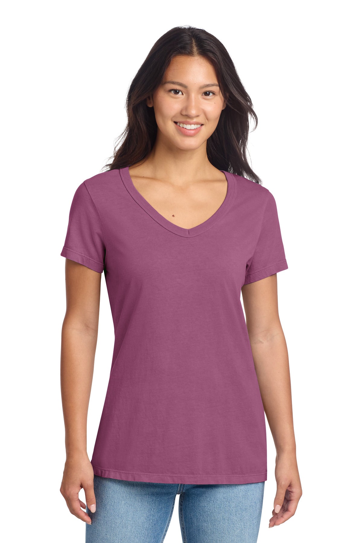Port & CoŸ?? Women's Beach Wash?? Garment-Dyed V-Neck Tee LPC099V