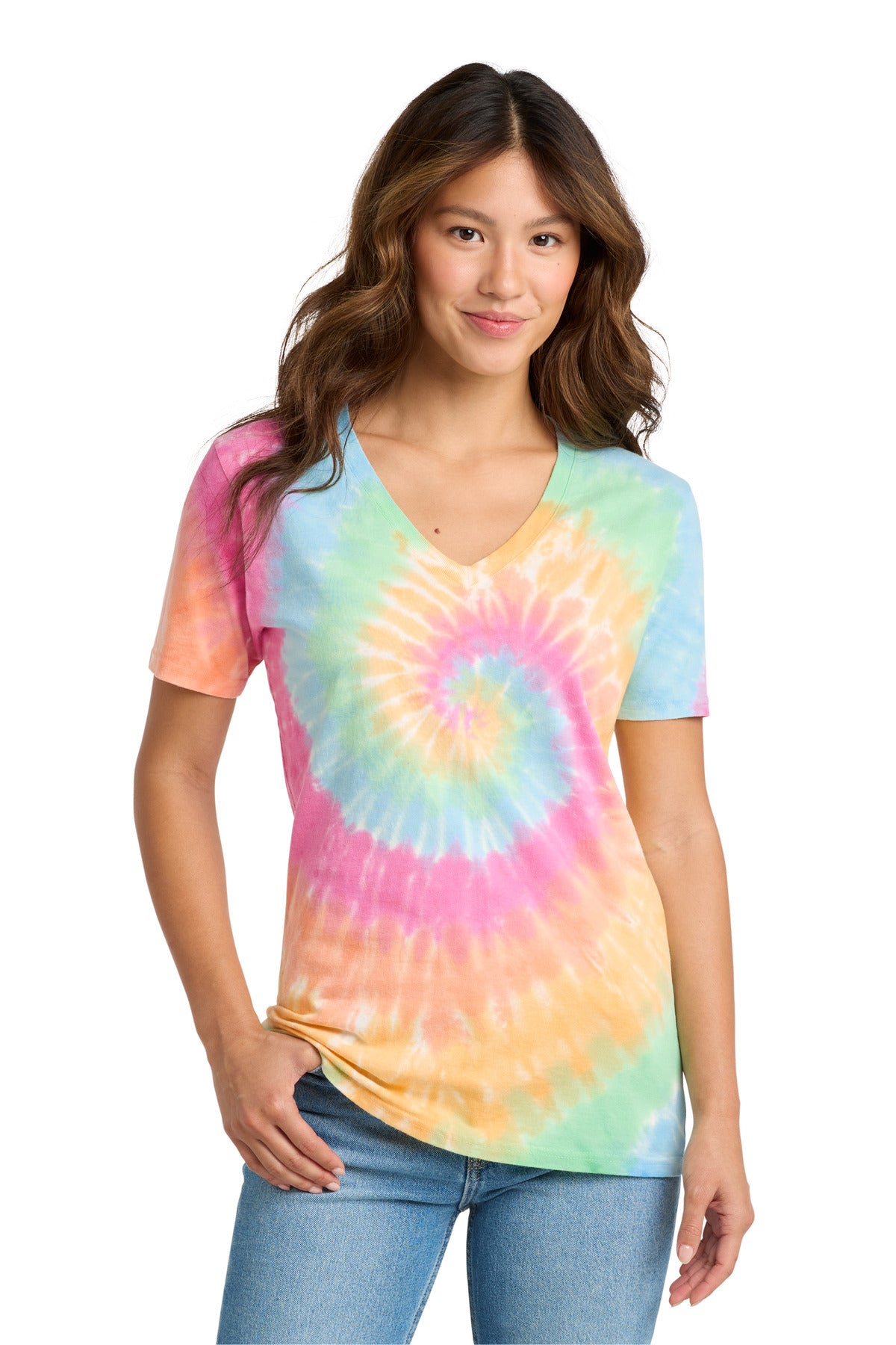 Port & CoŸ?? Women's Tie-Dye V-Neck Tee.  LPC147V