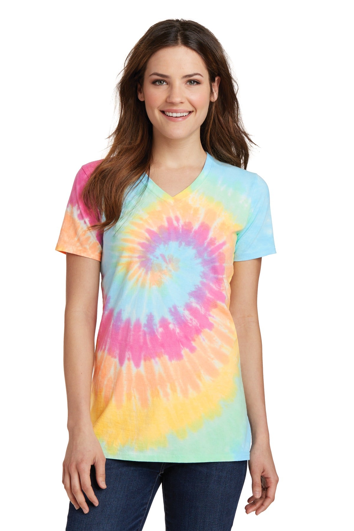 Port & Coâ„¢ Women's Tie-Dye V-Neck Tee.  LPC147V