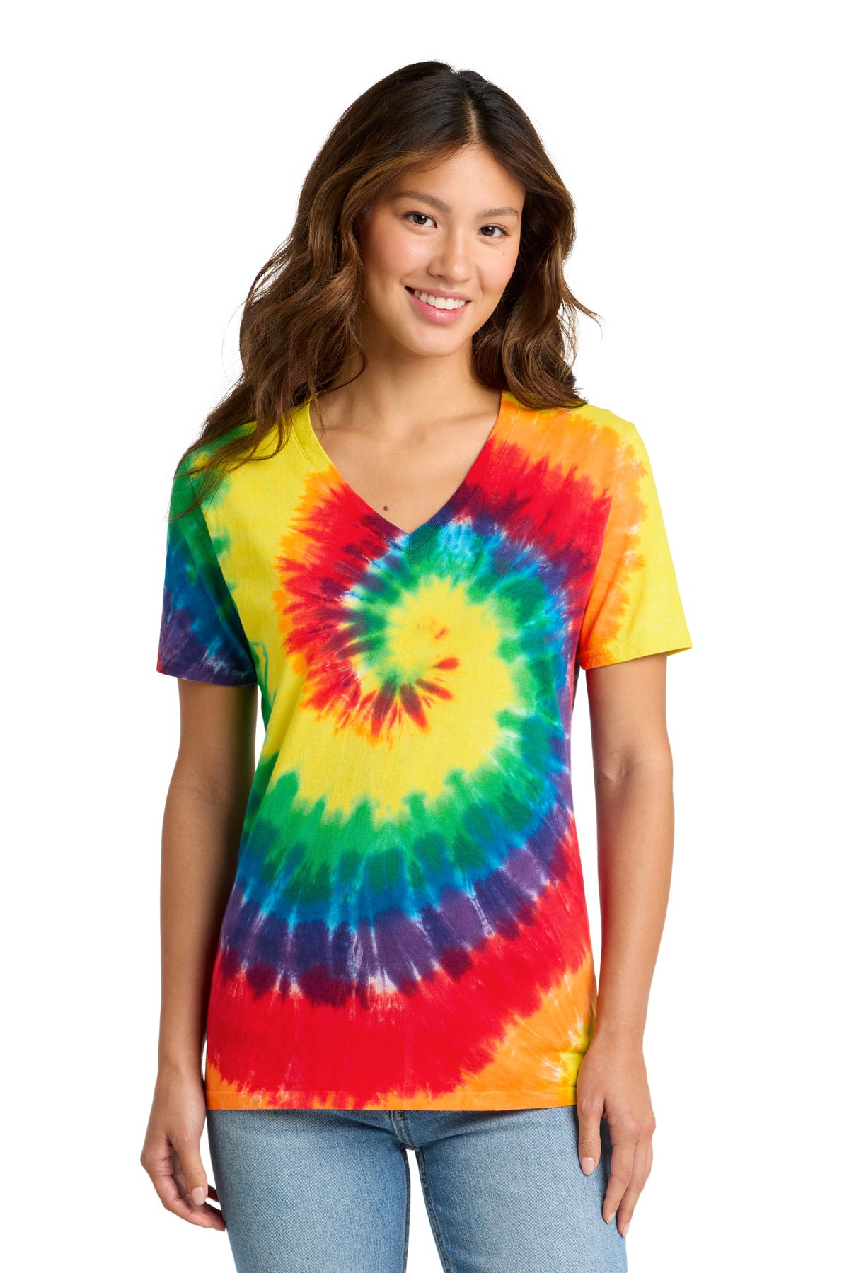 Port & CoŸ?? Women's Tie-Dye V-Neck Tee.  LPC147V