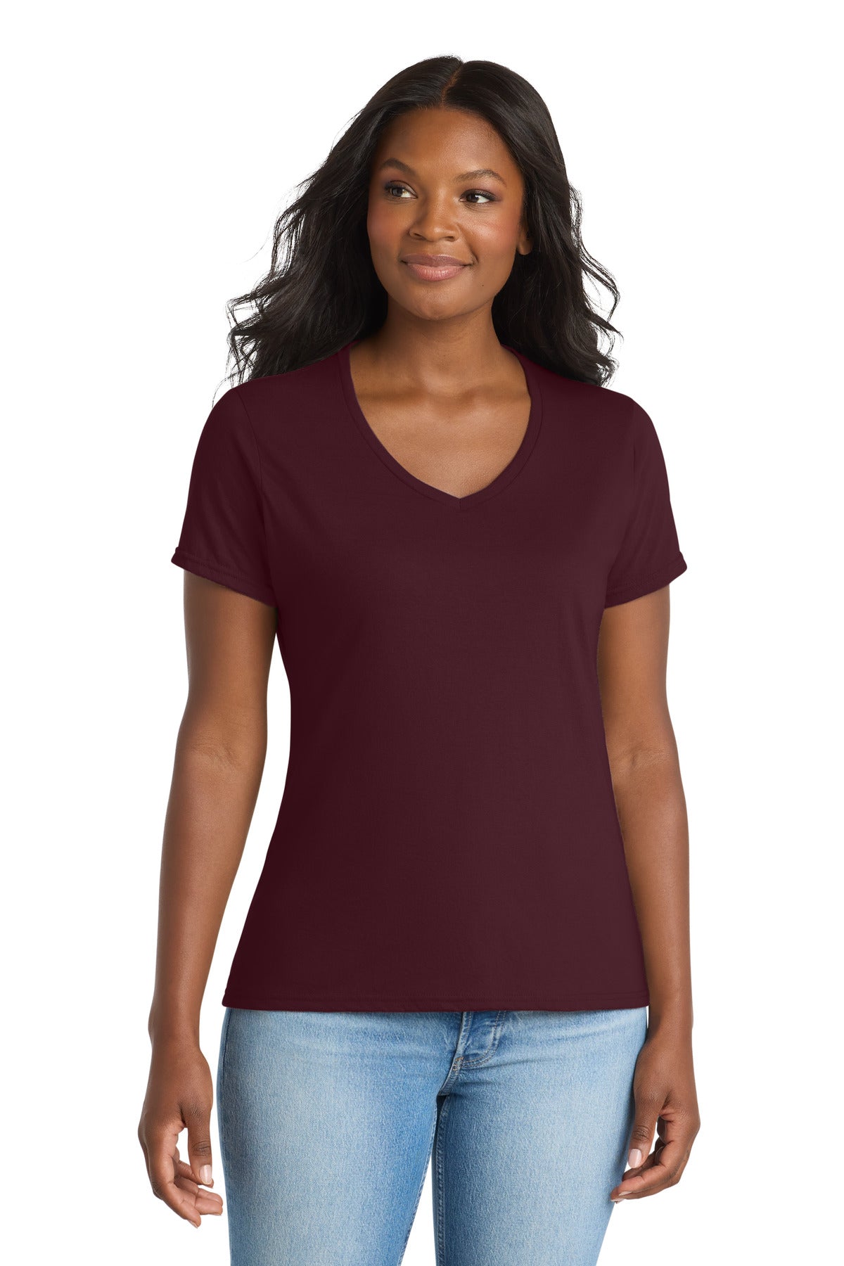 Port & Coâ„¢ Women's Performance Blend V-Neck Tee. LPC381V