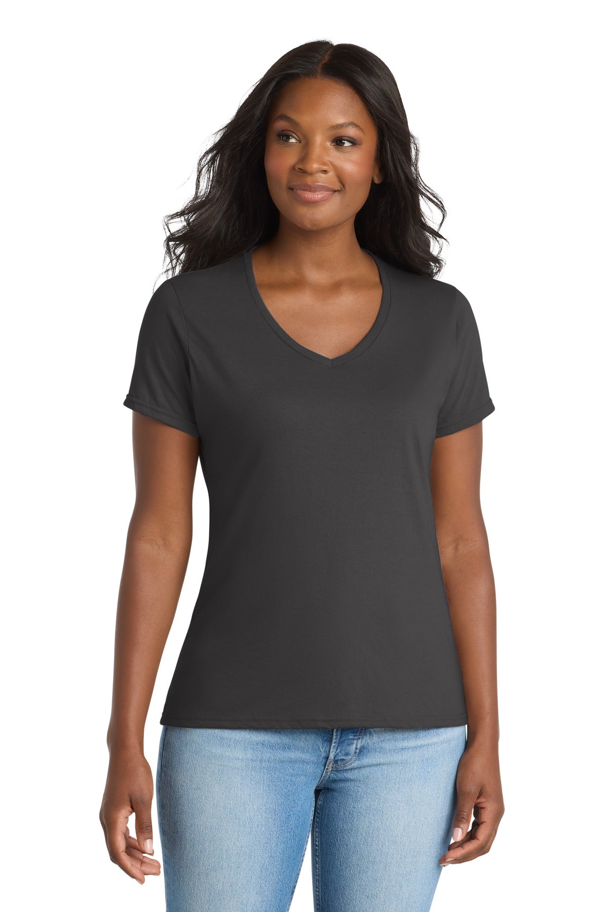 Port & Coâ„¢ Women's Performance Blend V-Neck Tee. LPC381V