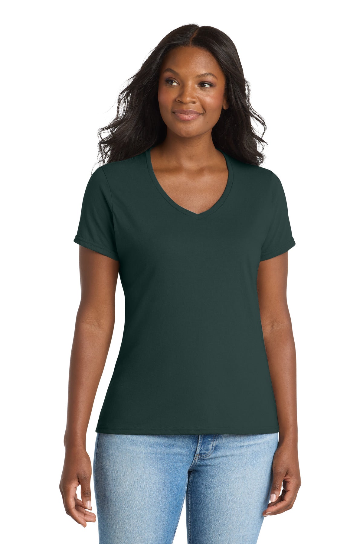 Port & Coâ„¢ Women's Performance Blend V-Neck Tee. LPC381V