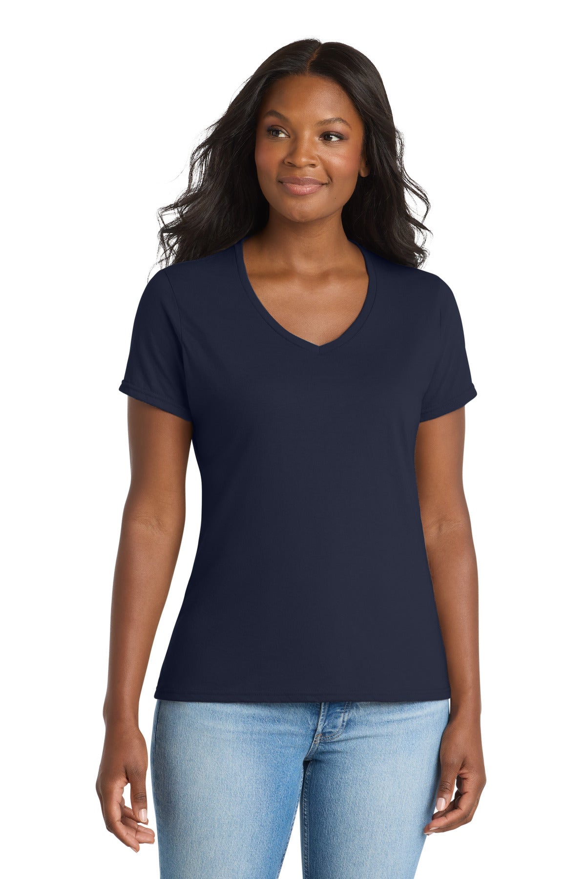 Port & Coâ„¢ Women's Performance Blend V-Neck Tee. LPC381V