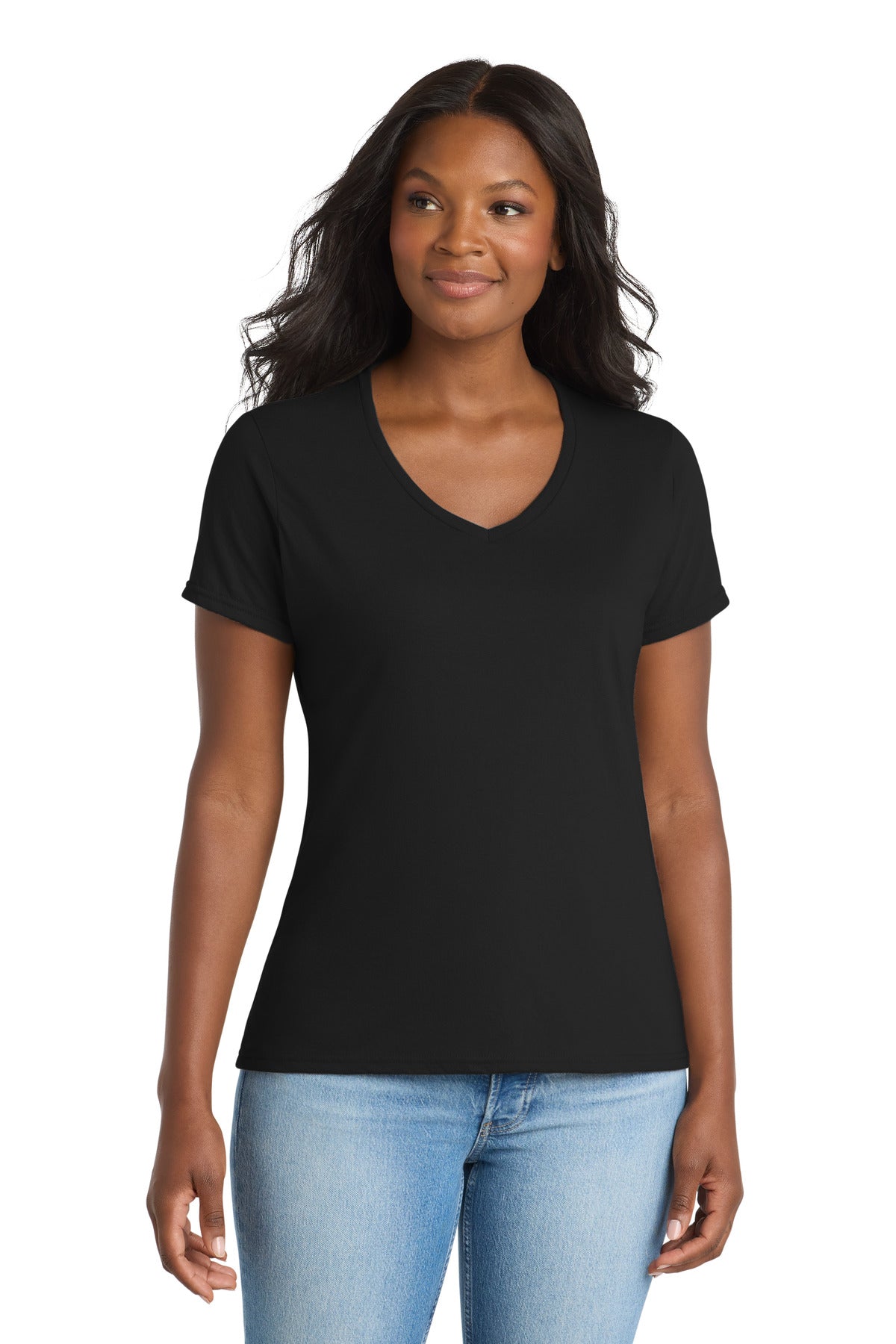 Port & Coâ„¢ Women's Performance Blend V-Neck Tee. LPC381V