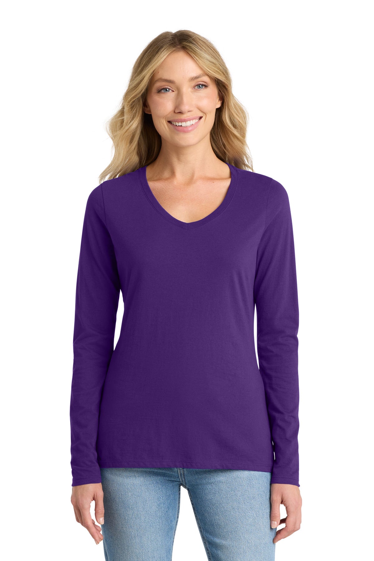 Port & CoŸ?? Women's Long Sleeve Fan Favorite V-Neck Tee. LPC450VLS