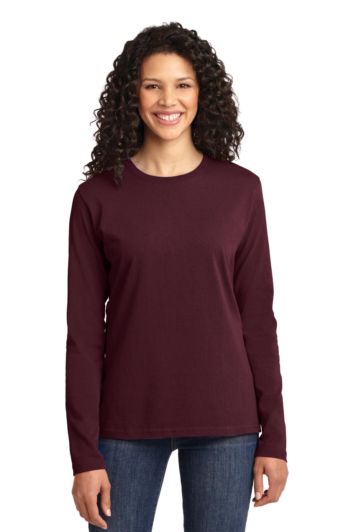 Port & Coâ„¢ Women's Long Sleeve Core Cotton Tee. LPC54LS