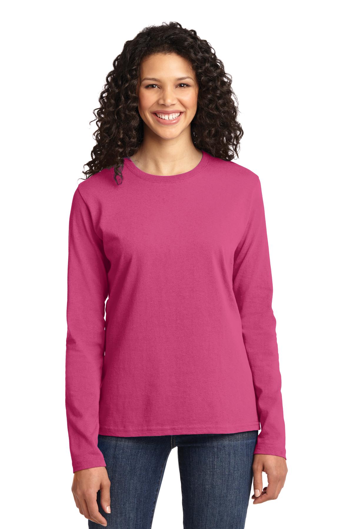 Port & Coâ„¢ Women's Long Sleeve Core Cotton Tee. LPC54LS