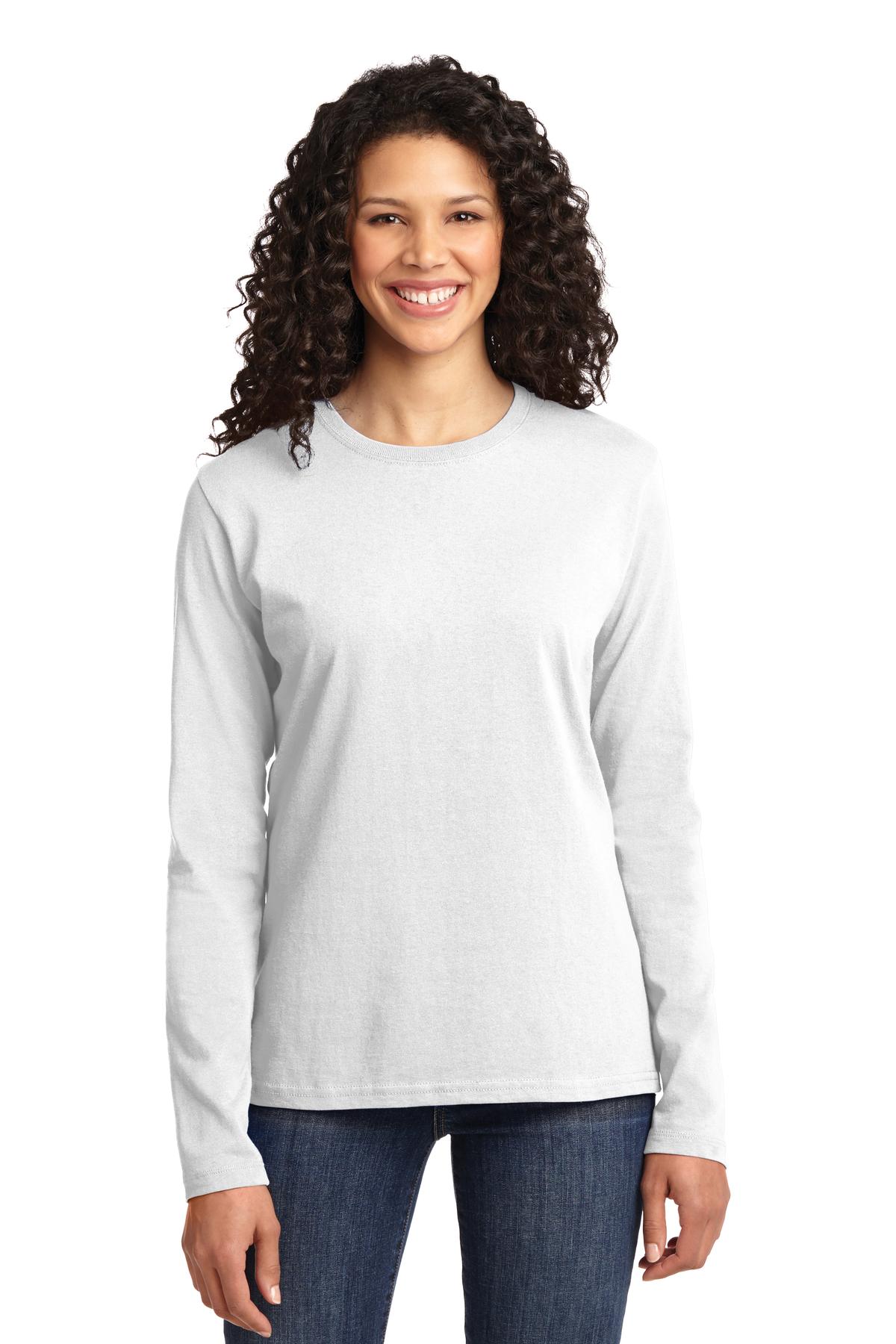 Port & Coâ„¢ Women's Long Sleeve Core Cotton Tee. LPC54LS