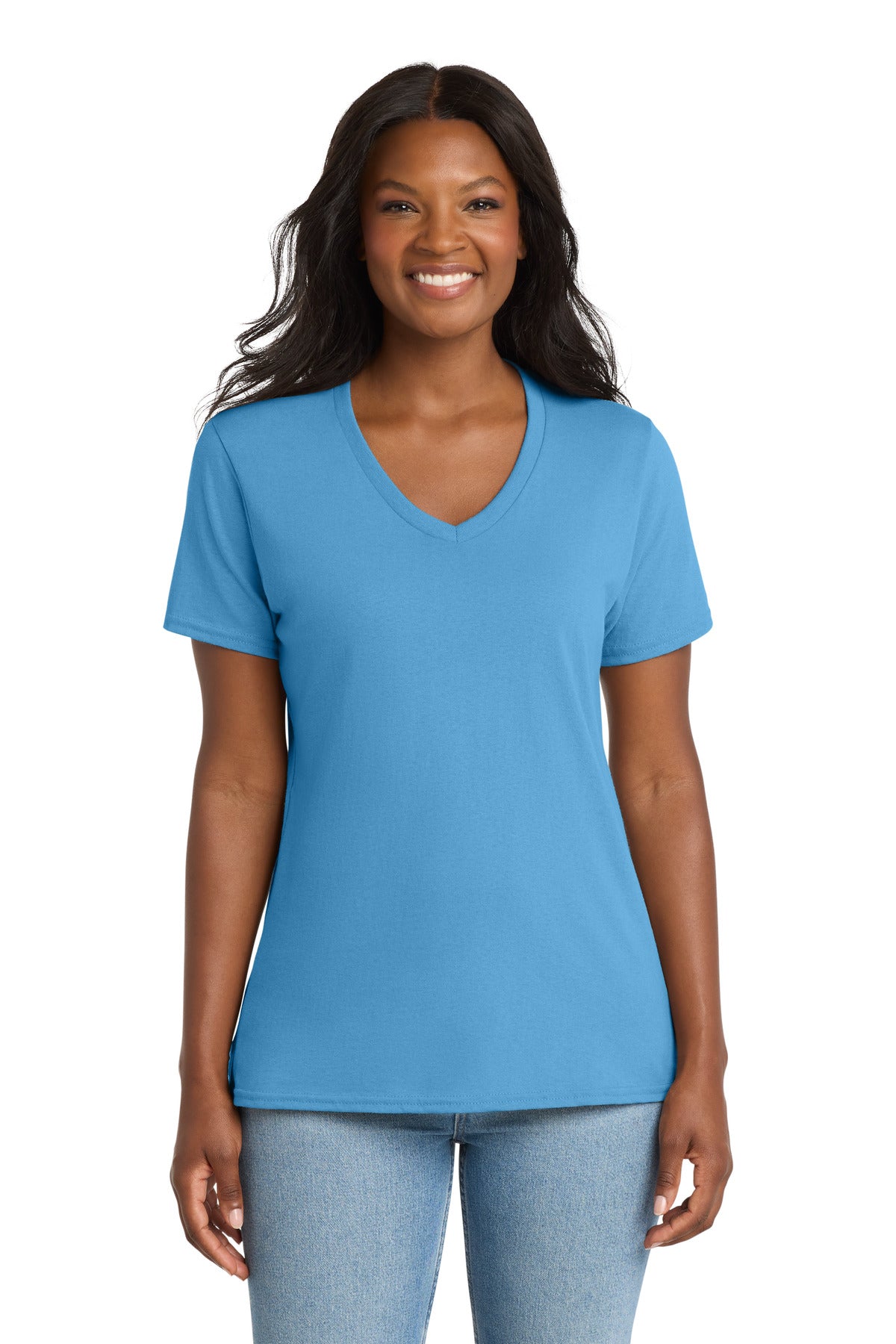 Port & Coâ„¢ Women's Core Cotton V-Neck Tee. LPC54V