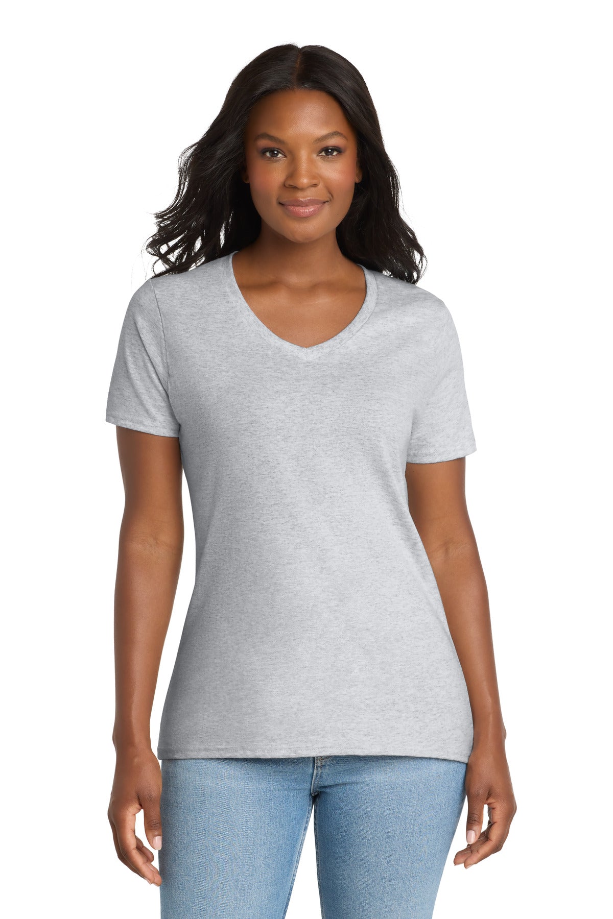 Port & Coâ„¢ Women's Core Cotton V-Neck Tee. LPC54V