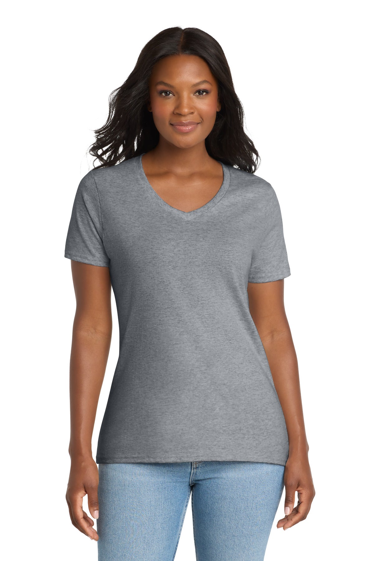 Port & Coâ„¢ Women's Core Cotton V-Neck Tee. LPC54V
