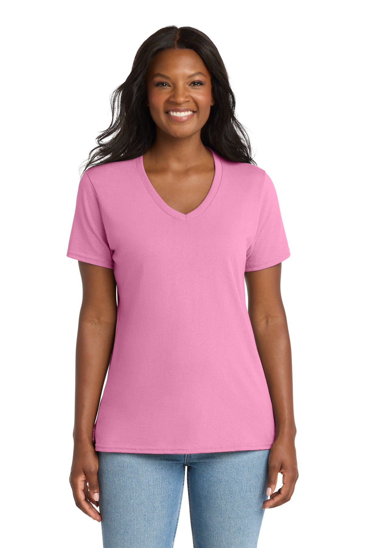 Port & Coâ„¢ Women's Core Cotton V-Neck Tee. LPC54V