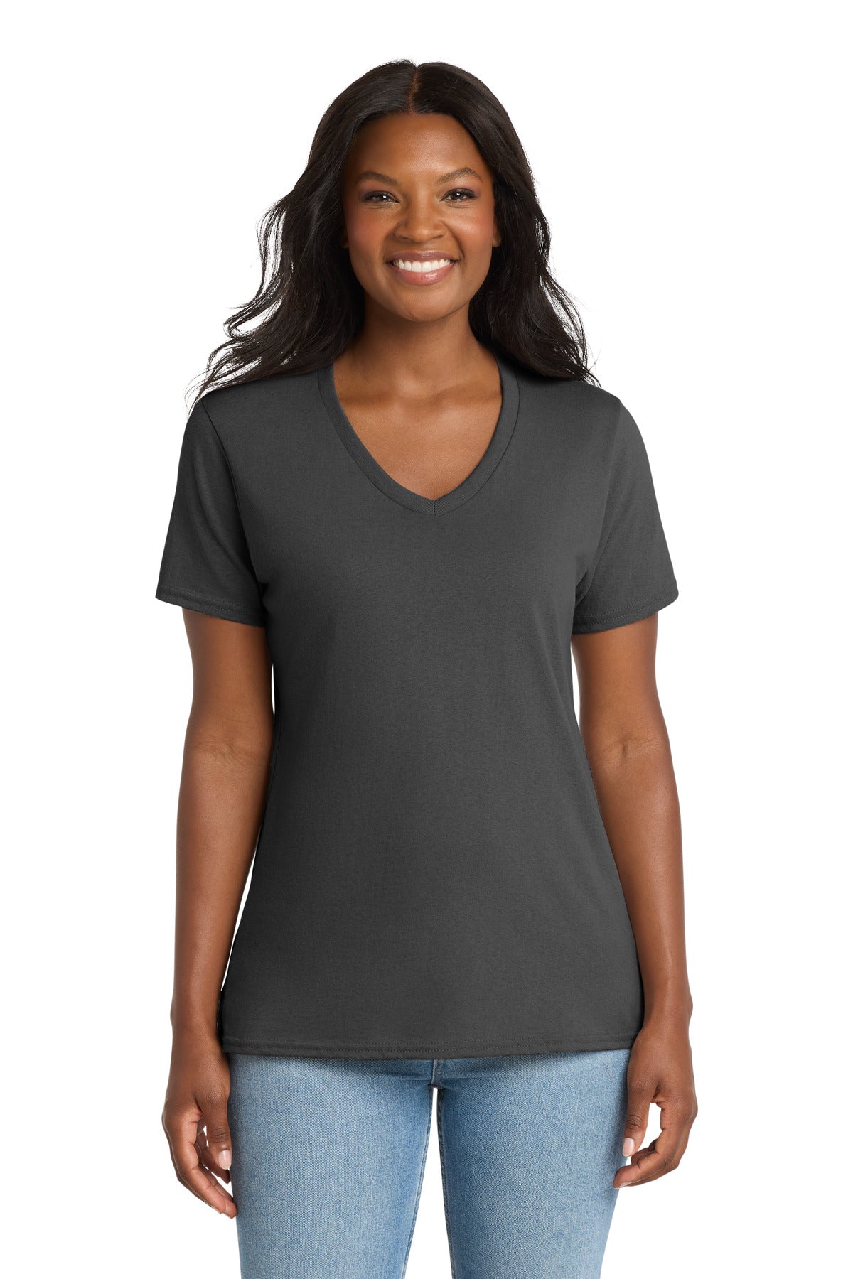 Port & Coâ„¢ Women's Core Cotton V-Neck Tee. LPC54V