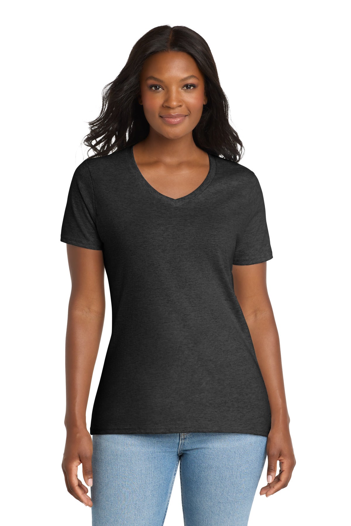 Port & Coâ„¢ Women's Core Cotton V-Neck Tee. LPC54V