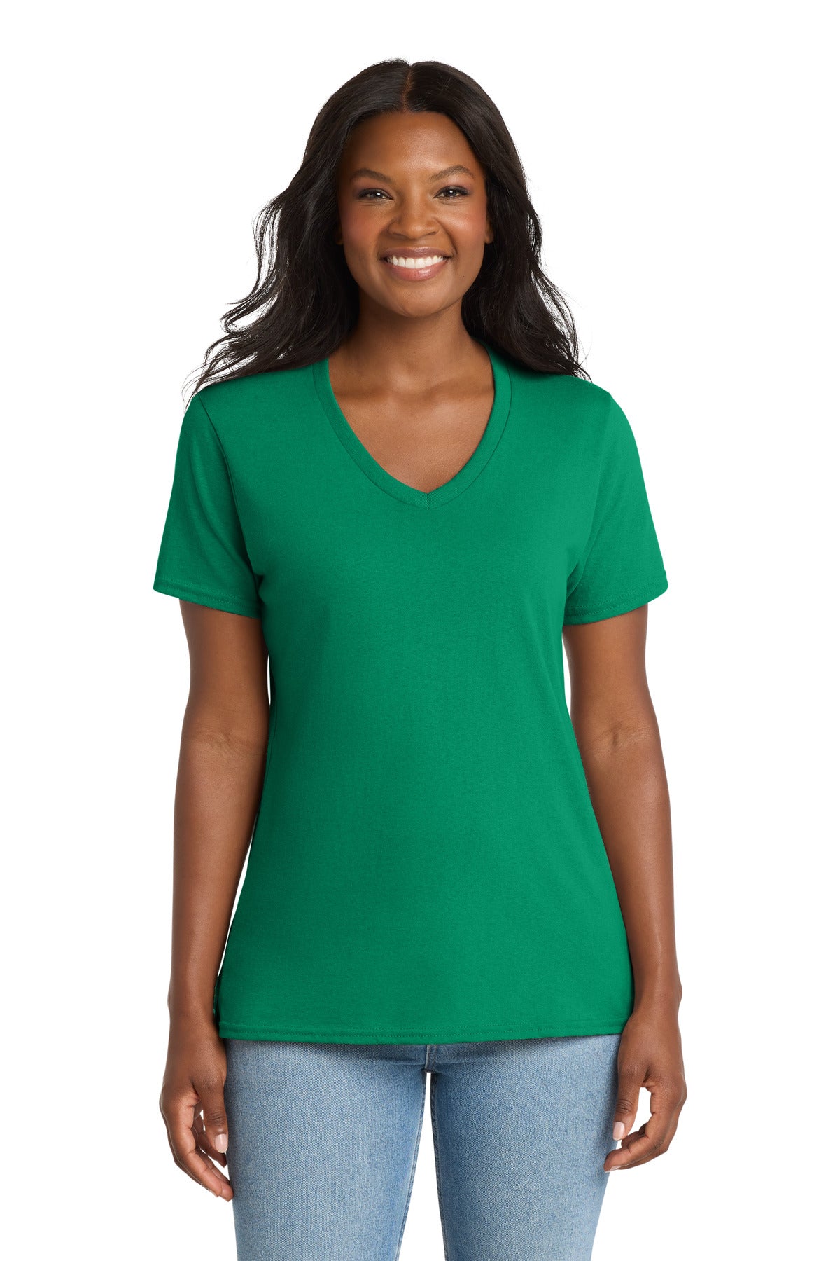 Port & Coâ„¢ Women's Core Cotton V-Neck Tee. LPC54V
