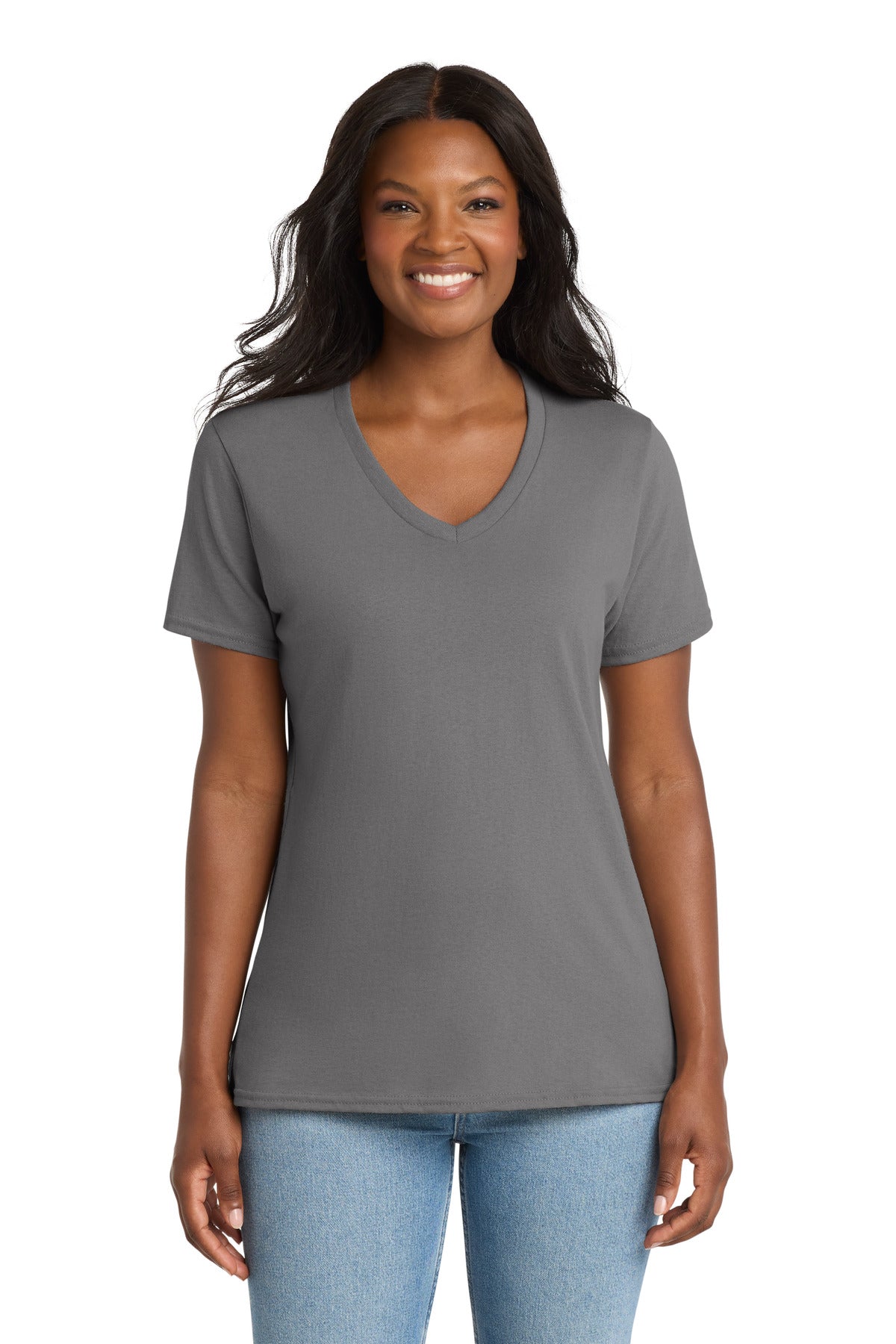 Port & Coâ„¢ Women's Core Cotton V-Neck Tee. LPC54V