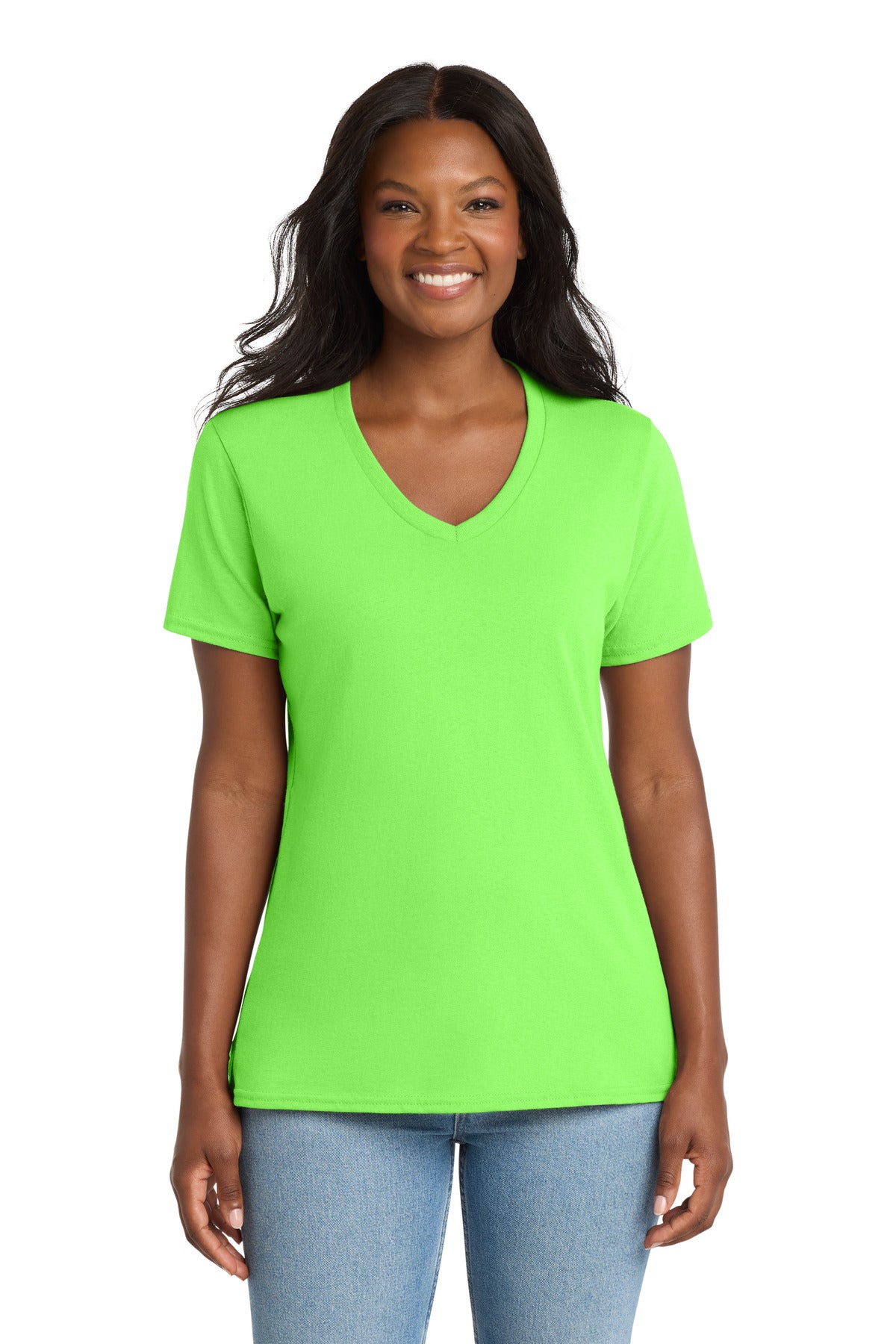 Port & Coâ„¢ Women's Core Cotton V-Neck Tee. LPC54V