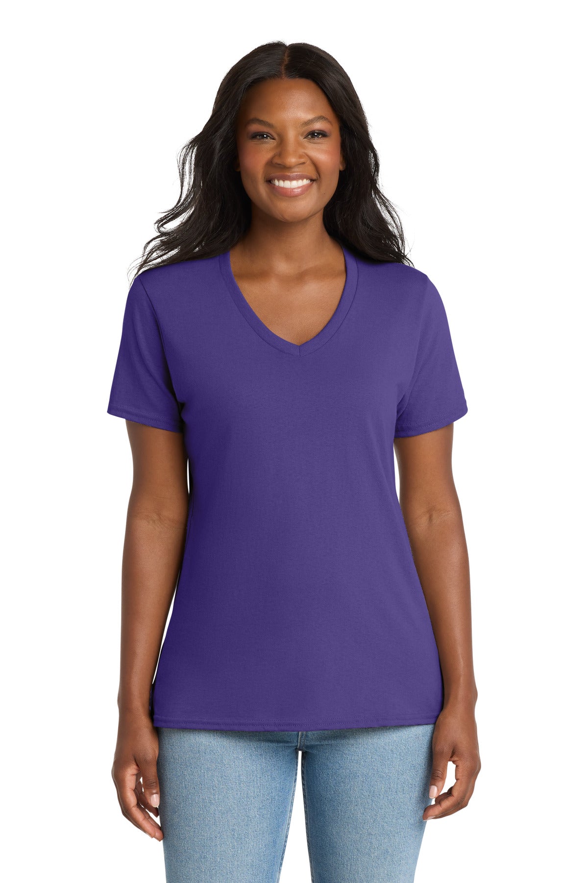 Port & Coâ„¢ Women's Core Cotton V-Neck Tee. LPC54V