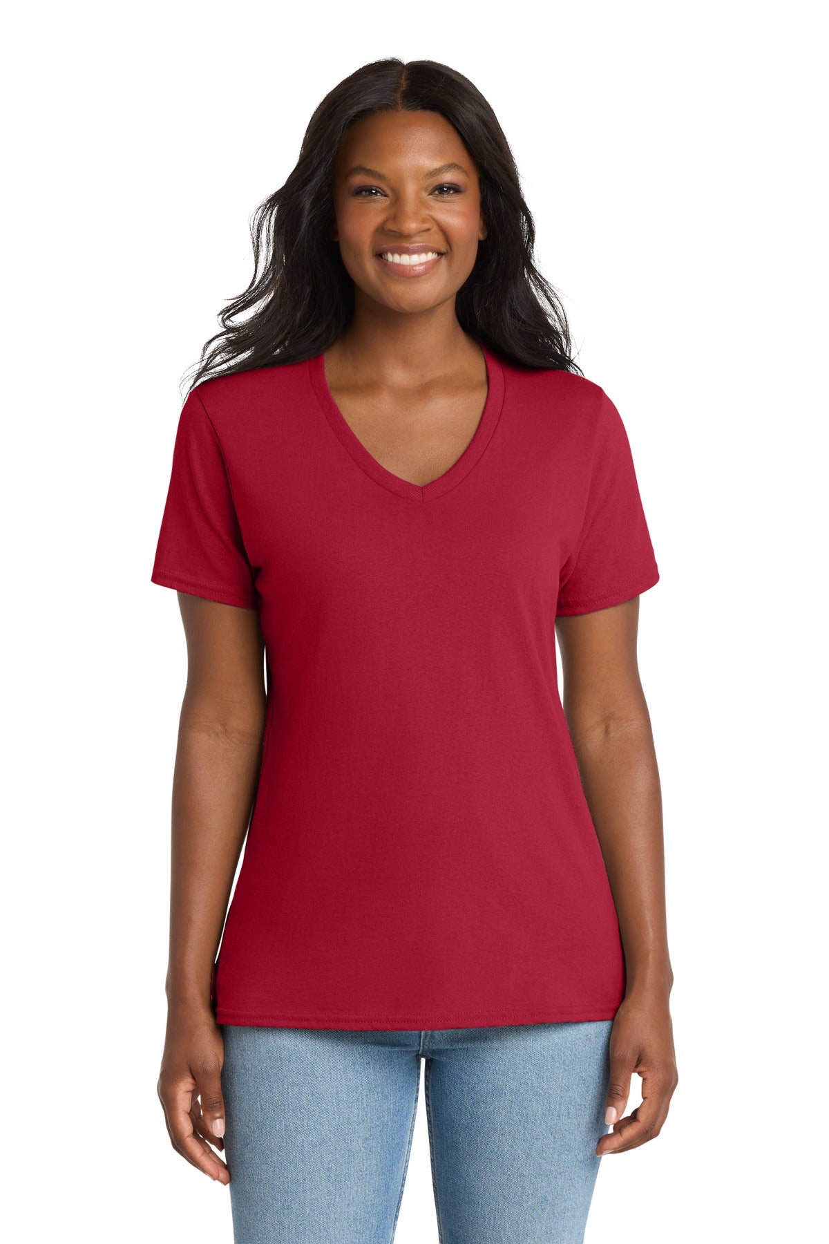 Port & Coâ„¢ Women's Core Cotton V-Neck Tee. LPC54V