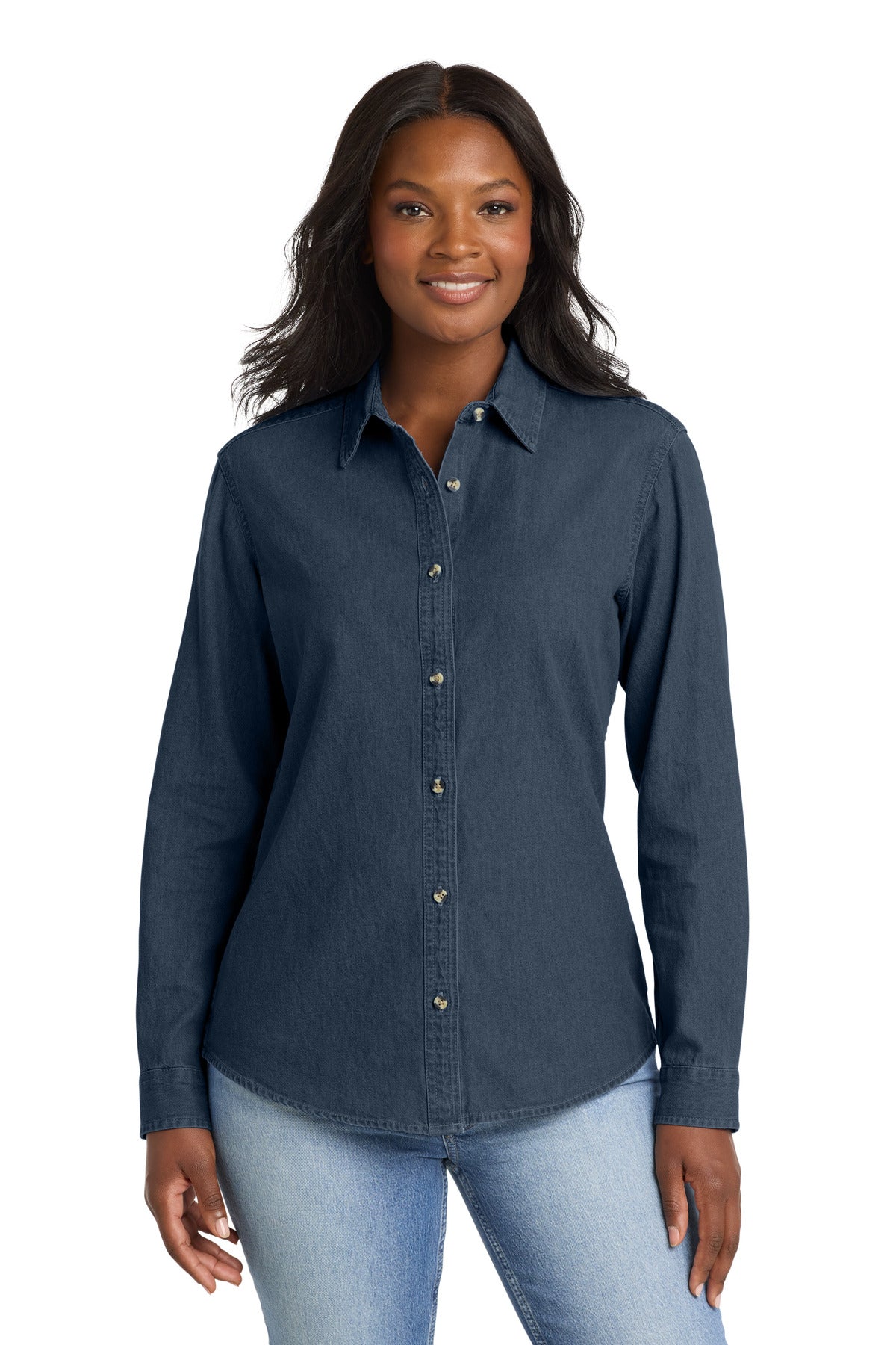 Port & CoŸ?? Women's Long Sleeve Value Denim Shirt.  LSP10