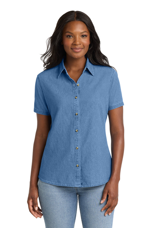 Port & CoŸ?? Women's Short Sleeve Value Denim Shirt.  LSP11