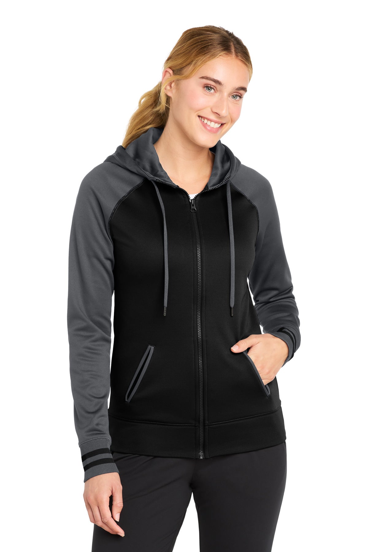 Sport-Tek?? Women's Sport-Wick?? Varsity Fleece Full-Zip Hooded Jacket. LST236