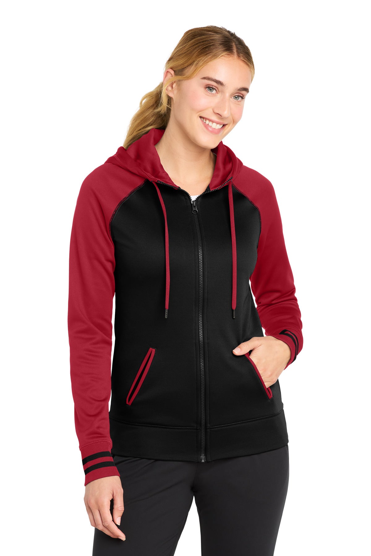Sport-Tek?? Women's Sport-Wick?? Varsity Fleece Full-Zip Hooded Jacket. LST236