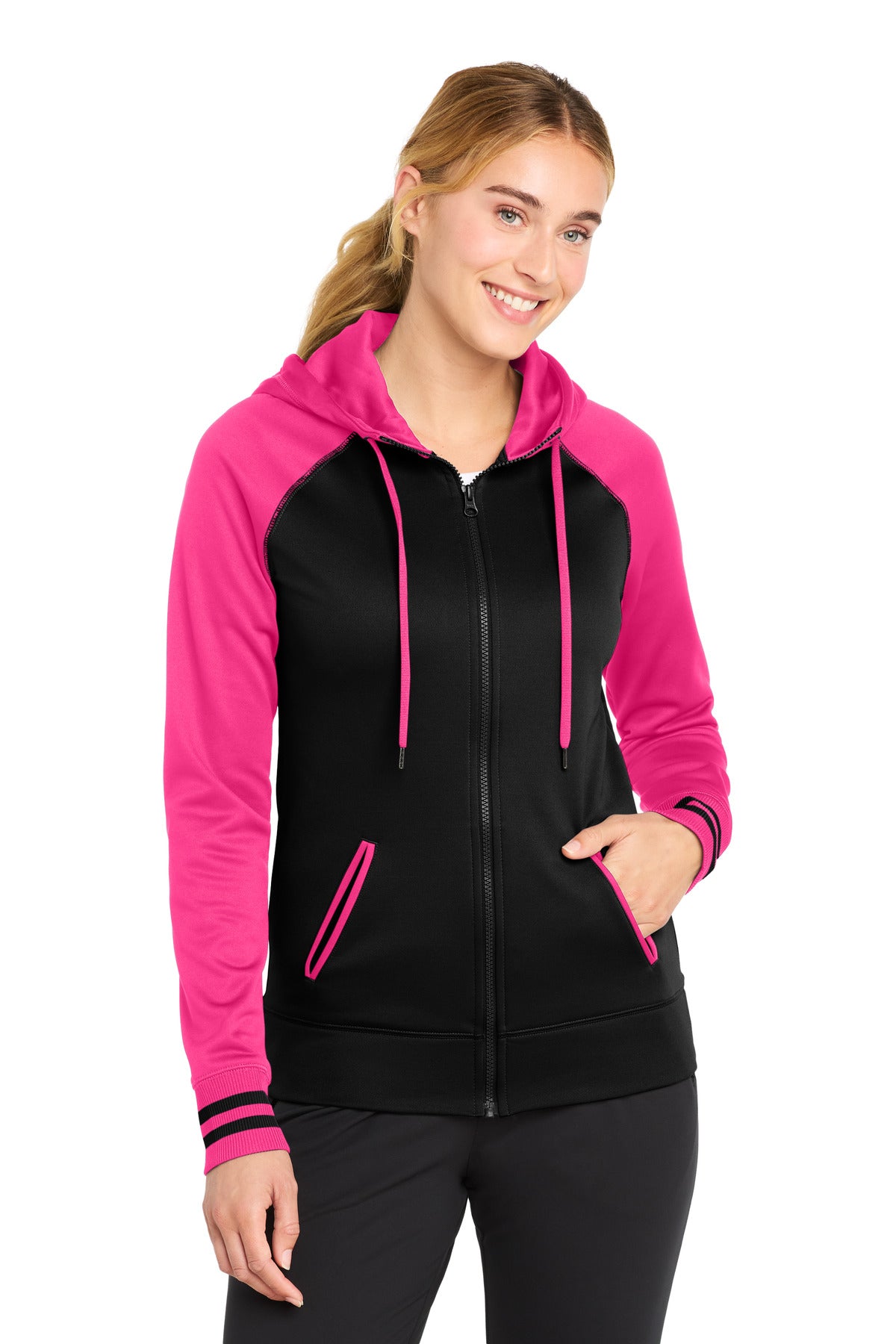 Sport-Tek?? Women's Sport-Wick?? Varsity Fleece Full-Zip Hooded Jacket. LST236
