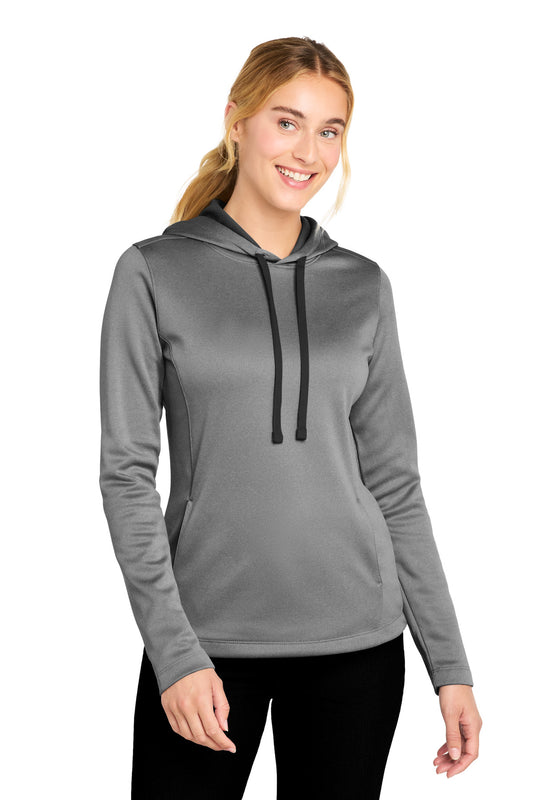 Sport-Tek Â® Women's PosiCharge Â® Sport-Wick Â® Heather Fleece Hooded Pullover. LST264