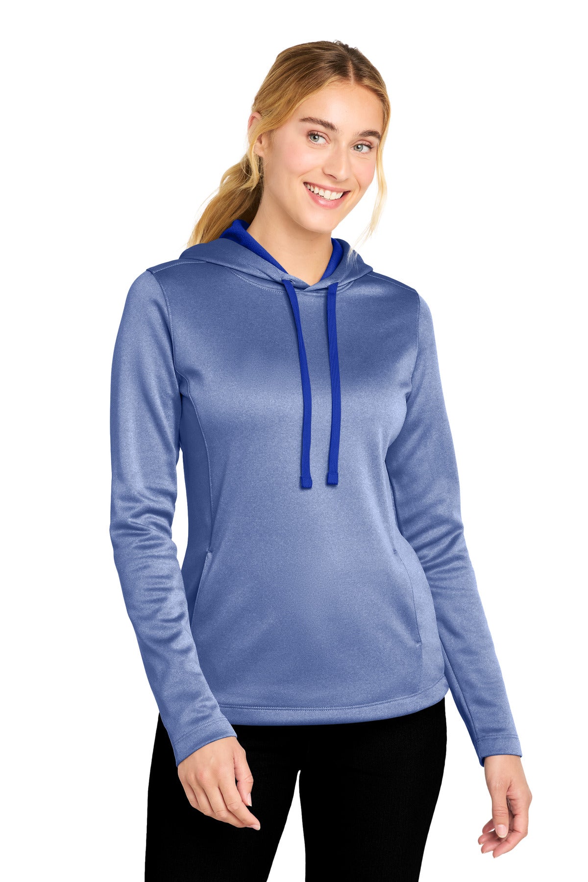 Sport-Tek Â® Women's PosiCharge Â® Sport-Wick Â® Heather Fleece Hooded Pullover. LST264