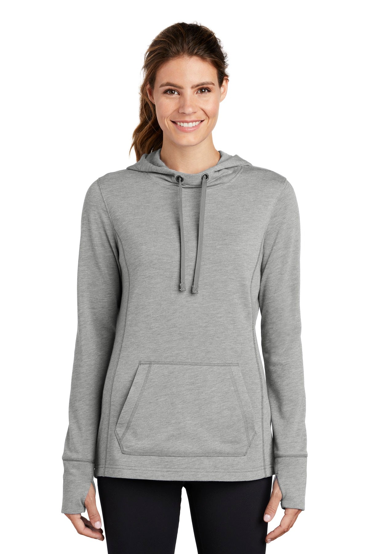 Sport-Tek ? Women's PosiCharge ? Tri-Blend Wicking Fleece Hooded Pullover. LST296