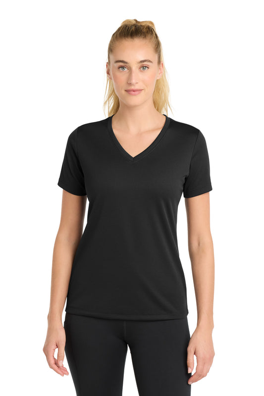 Sport-TekÂ® Women's PosiChargeÂ® RacerMeshÂ® V-Neck Tee. LST340