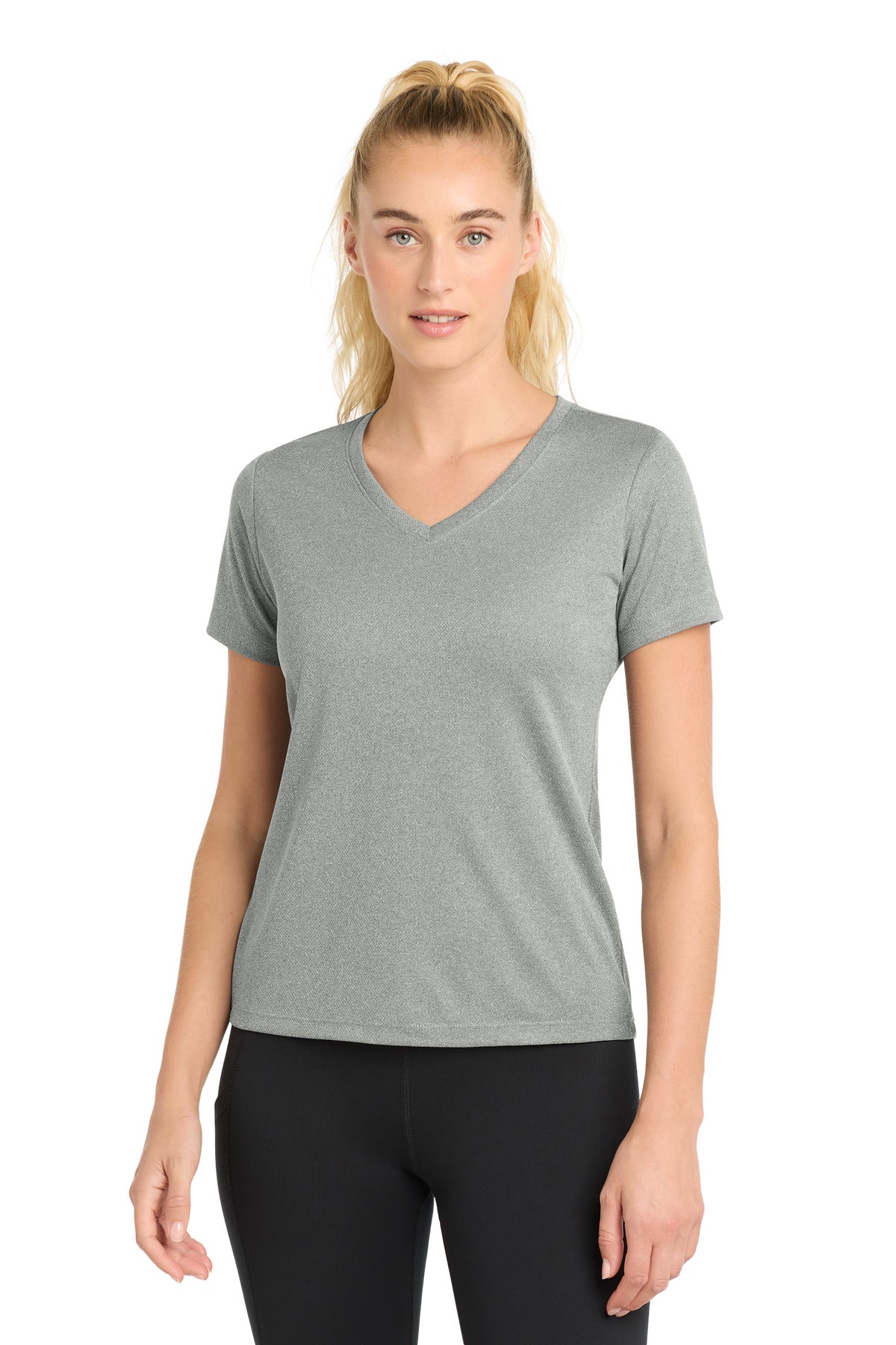 Sport-TekÂ® Women's PosiChargeÂ® RacerMeshÂ® V-Neck Tee. LST340
